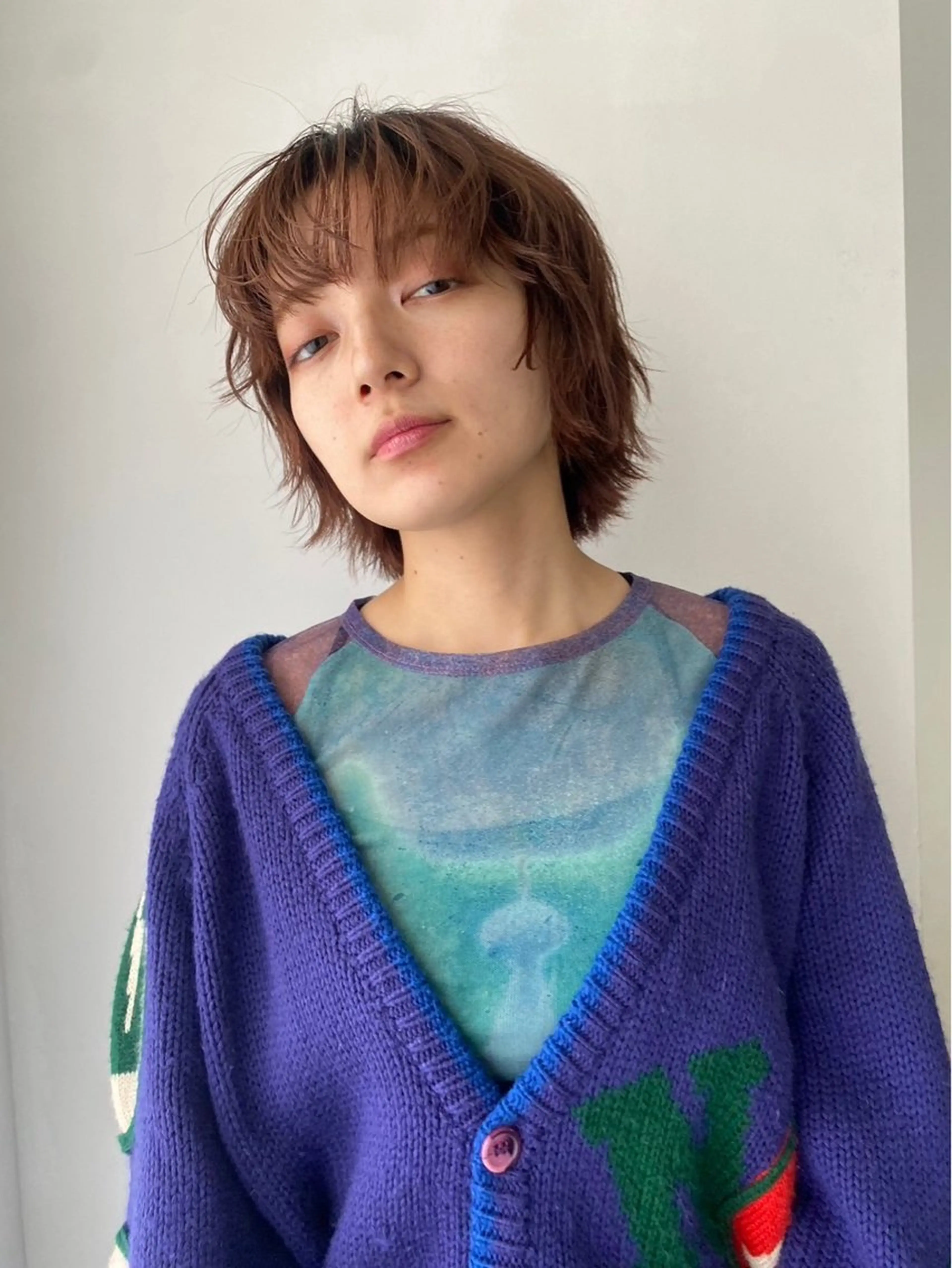 ミディアム カラー 🐏Yuna＊透明感 ハイトーンカラー✨のヘアスタイル