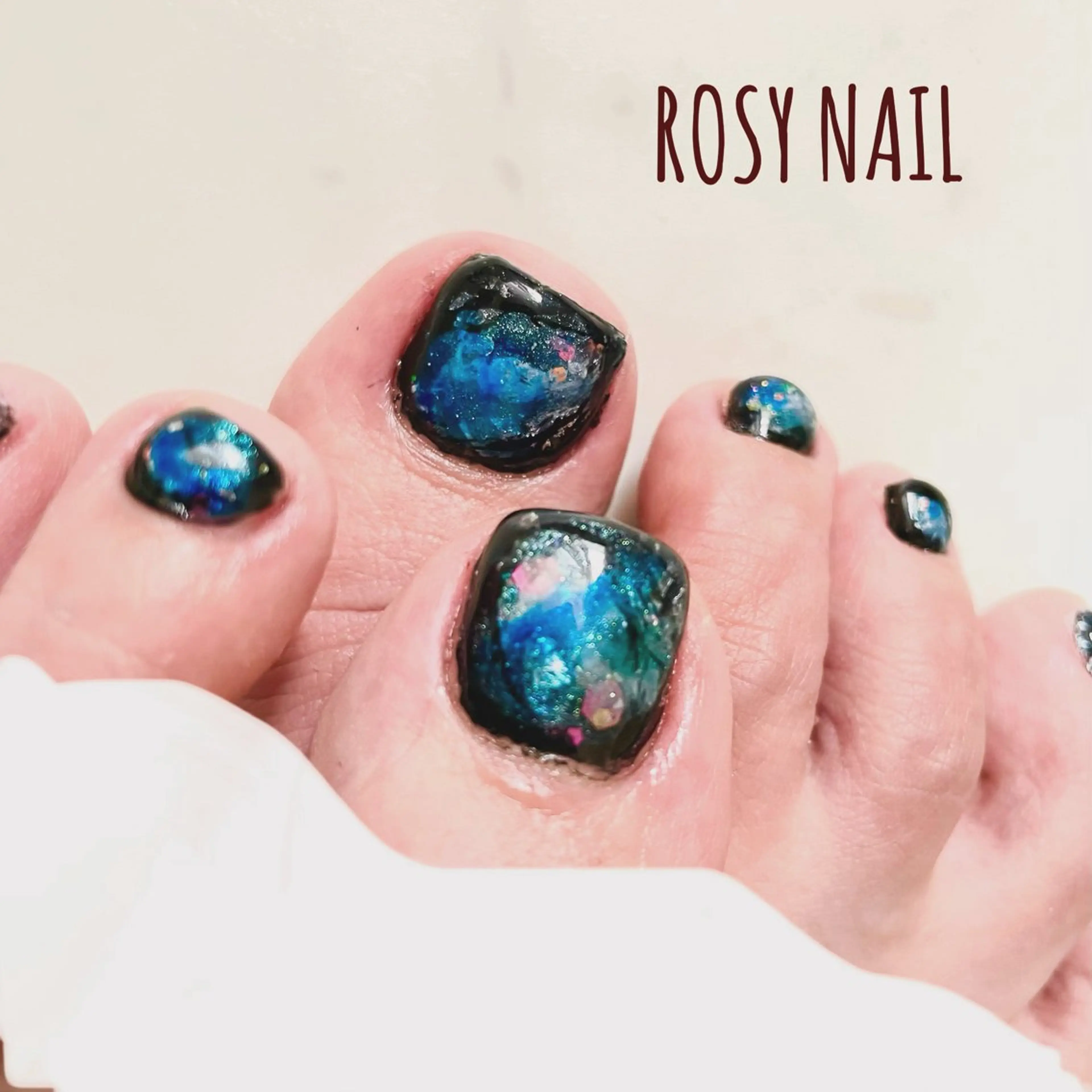 ネイル ブルー フットネイル ROSY NAIL ロージーネイルのネイルデザイン