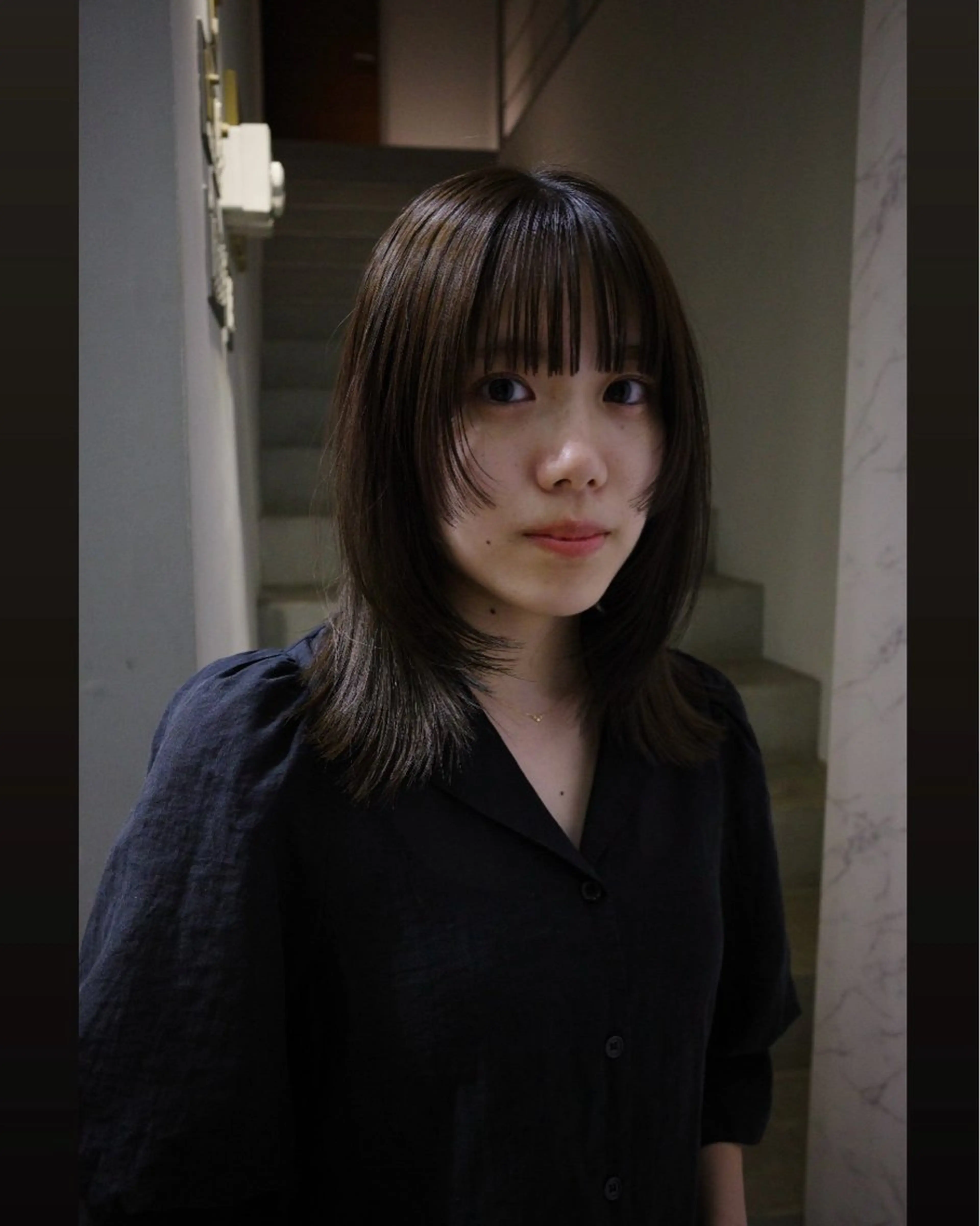 ミディアム 顔周りカット レイヤーカット ミユ/ショート/ カットモデル/名東区のヘアスタイル