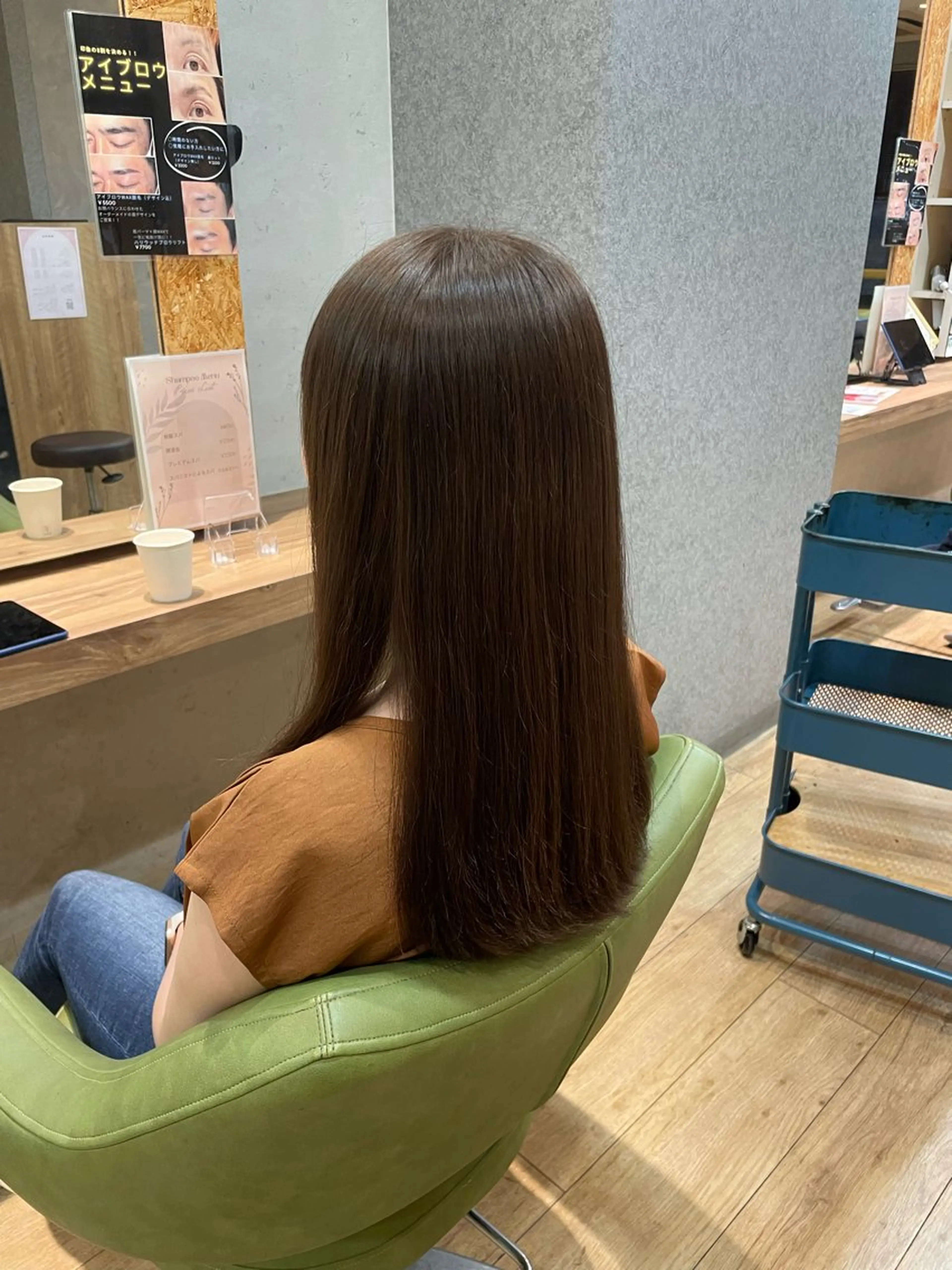 ロング カラー アッシュ アッシュグレー 透明感カラー オレンジ 髪質改善/Bloss om🌷高橋沙衣のヘアスタイル