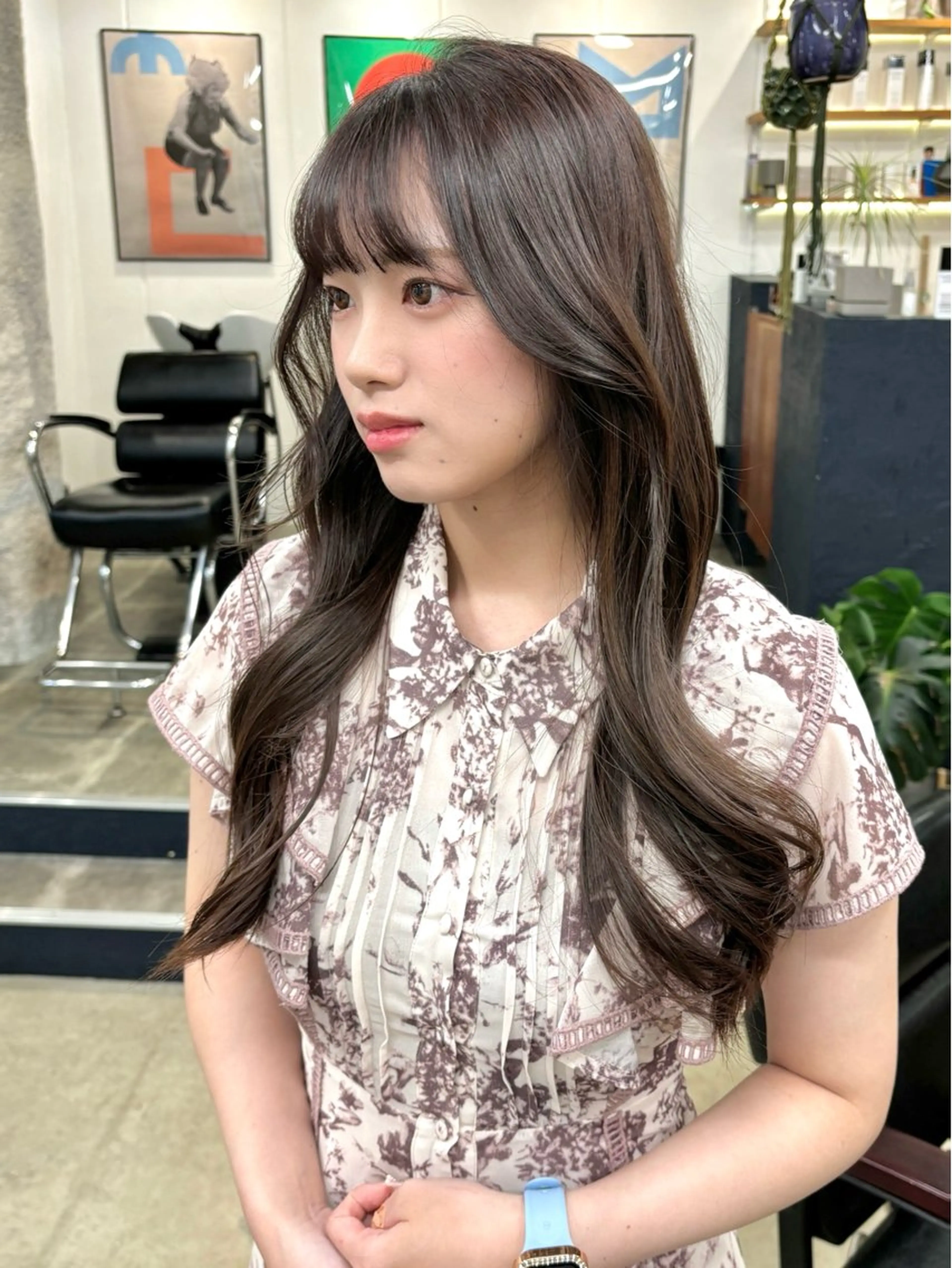 ロング カラー ブリーチ ブラウンカラー カシス 透明感カラー ラベンダーカラー 暖色カラー/天神/ ヘイマサクラのヘアスタイル