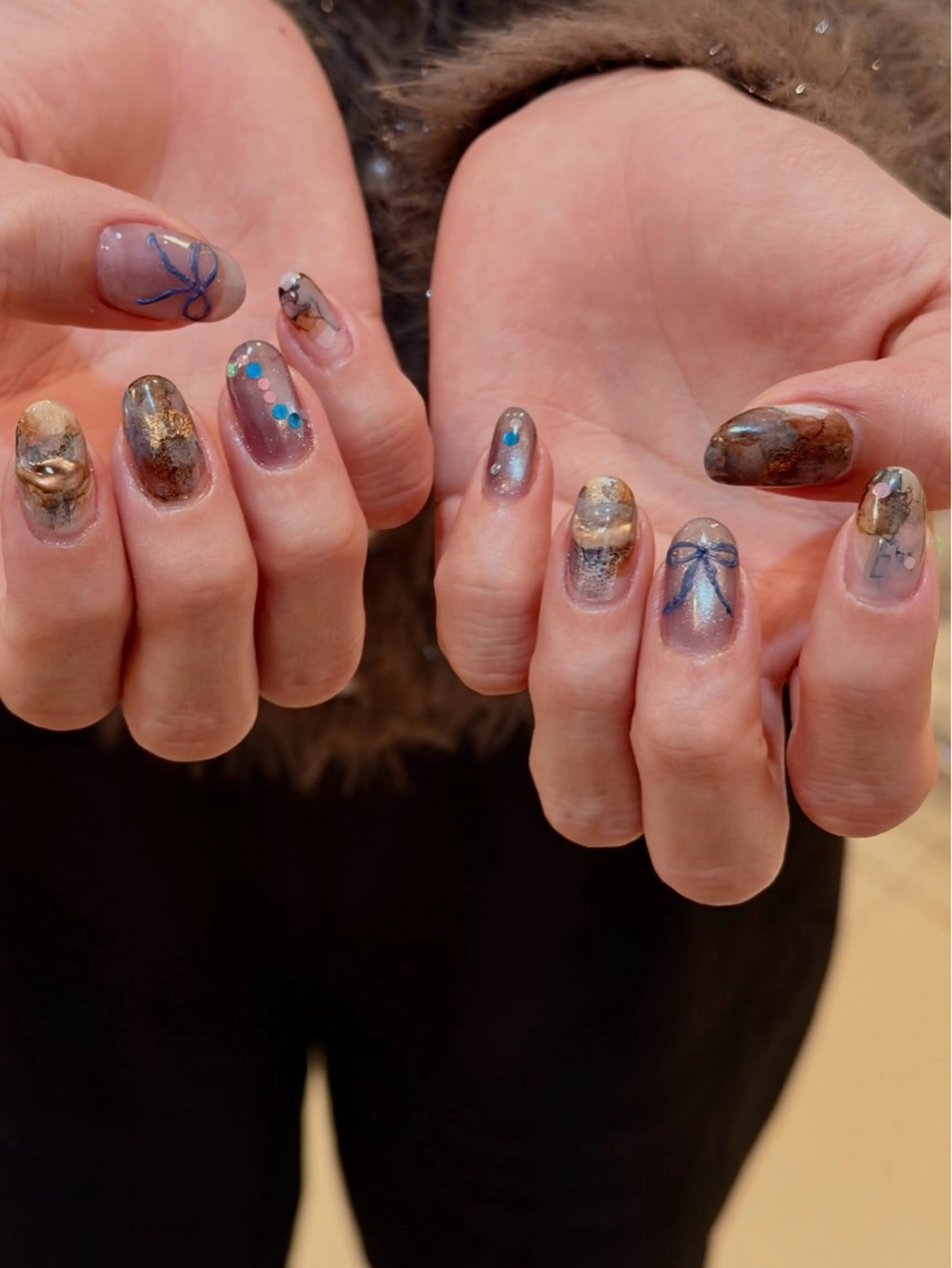 ネイル ハンドネイル なんば堀江/育爪施術 ニュアンス✻Kaphのネイルデザイン