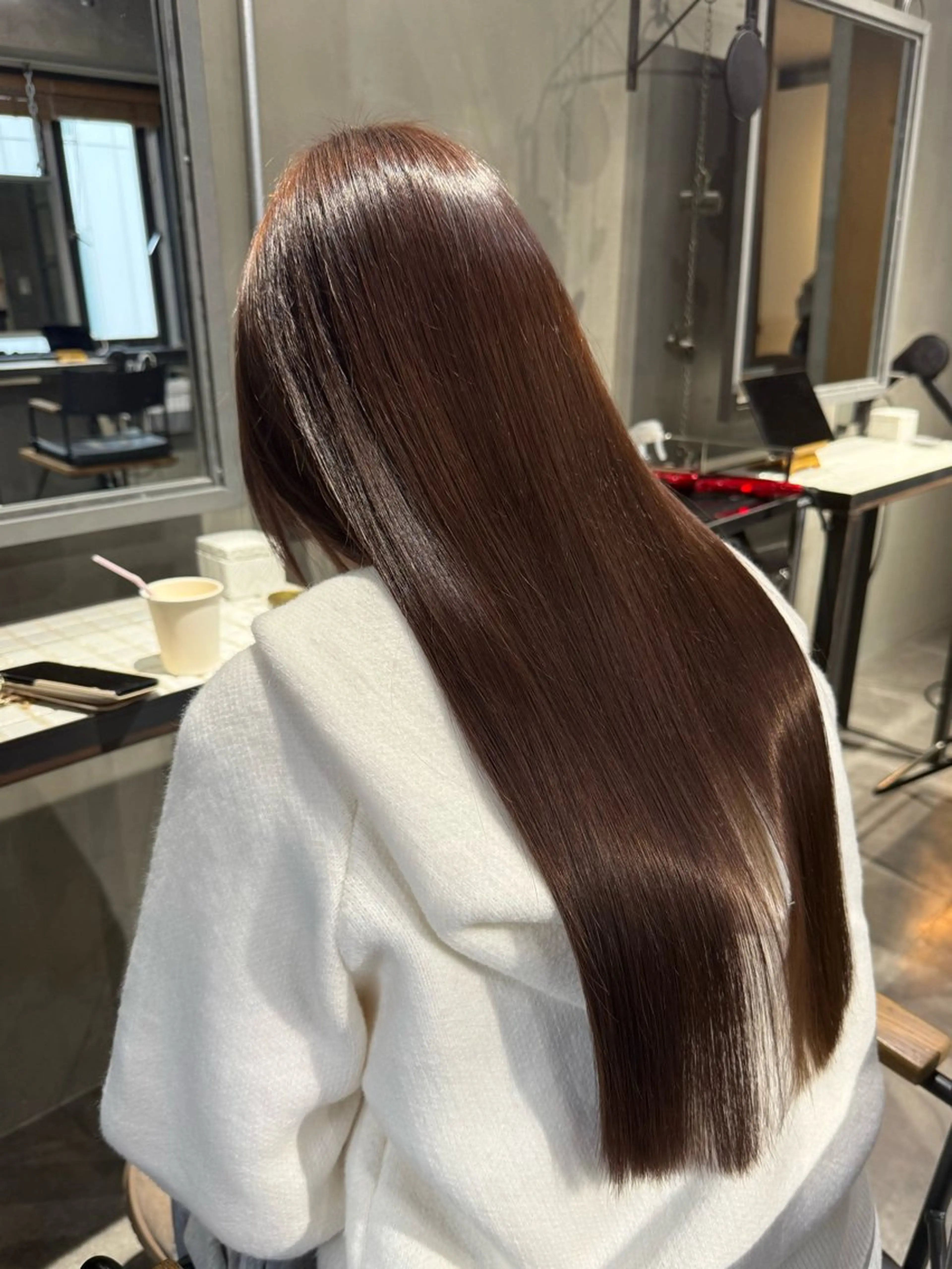 ロング 髪質改善 トリートメント カット ヘアカラー トリートメント 佐伯 桃のヘアスタイル