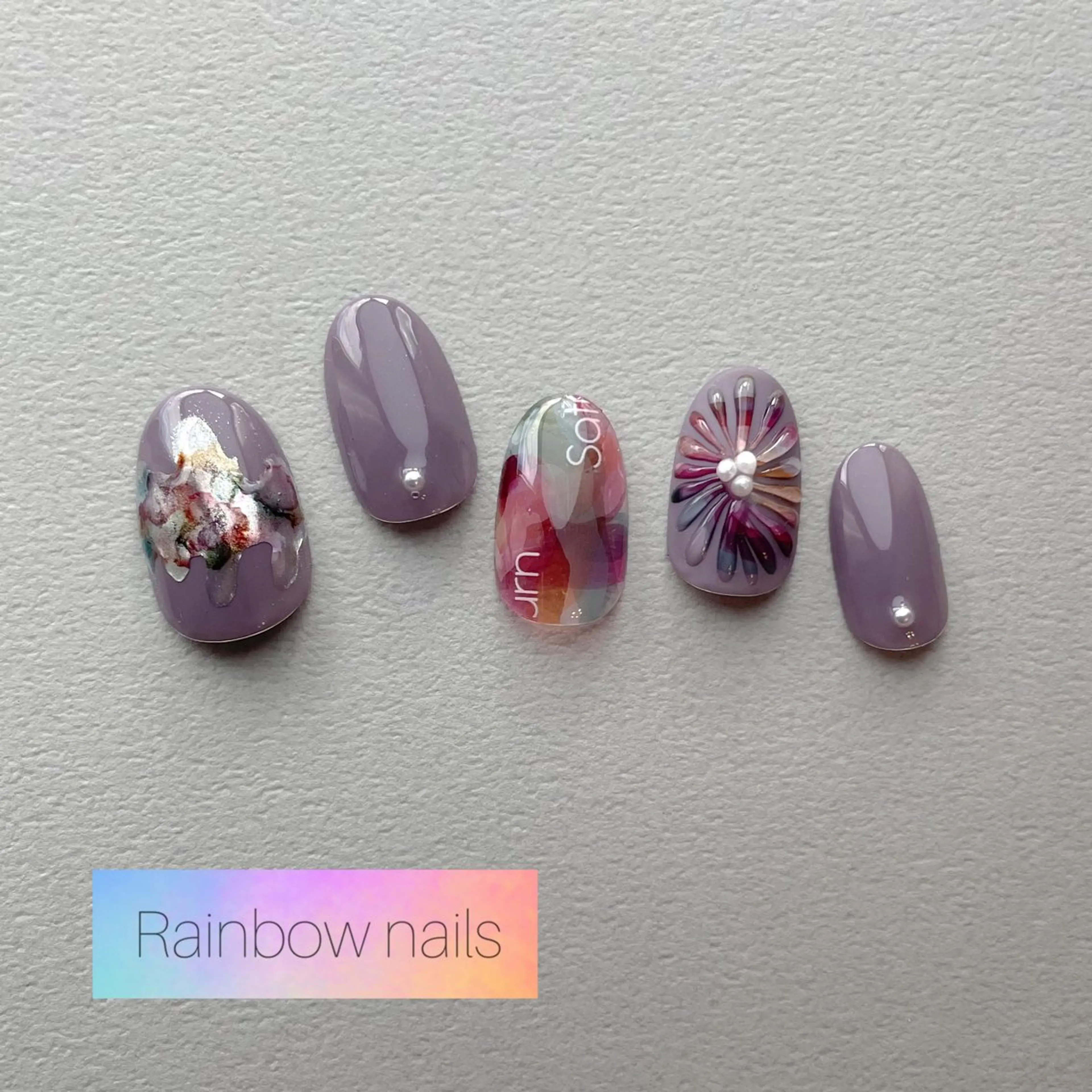 ネイル Rainbow nailsくろちゃんのネイルデザイン