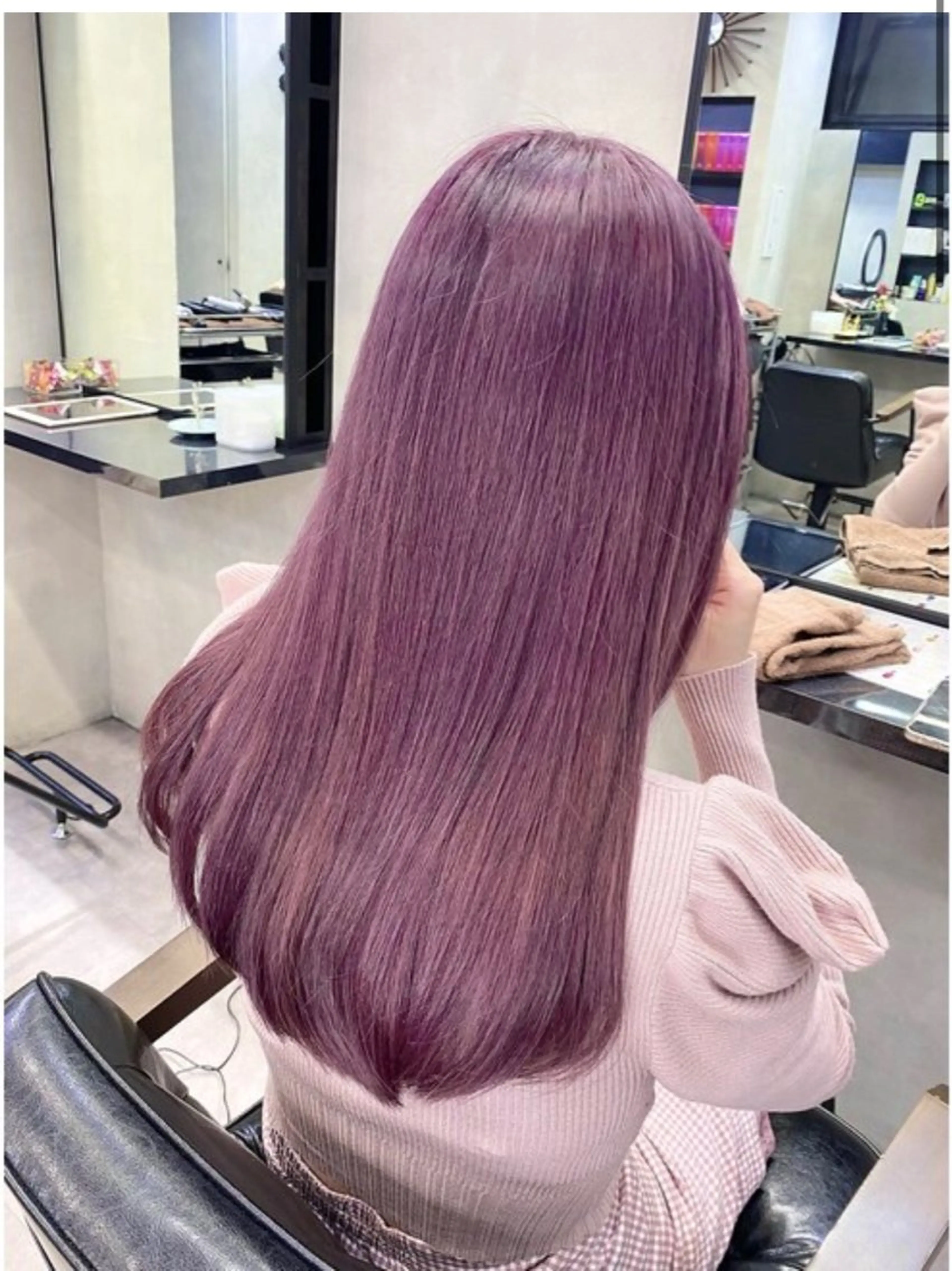 セミロング ピンクラベンダー 濱川響太レディース カットモデルのヘアスタイル