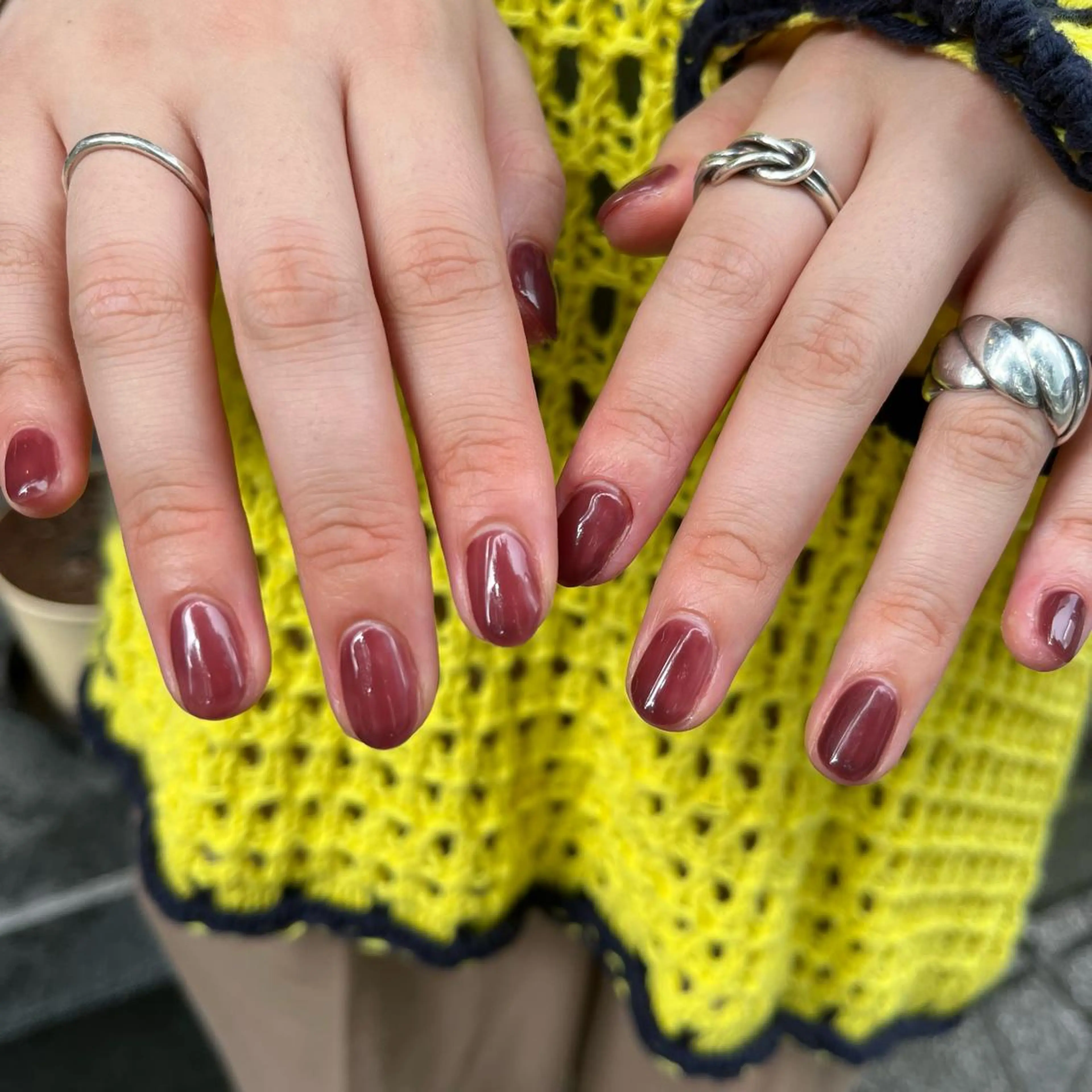 ネイル ブラウン ハンドネイル 関谷 真登佳のネイルデザイン