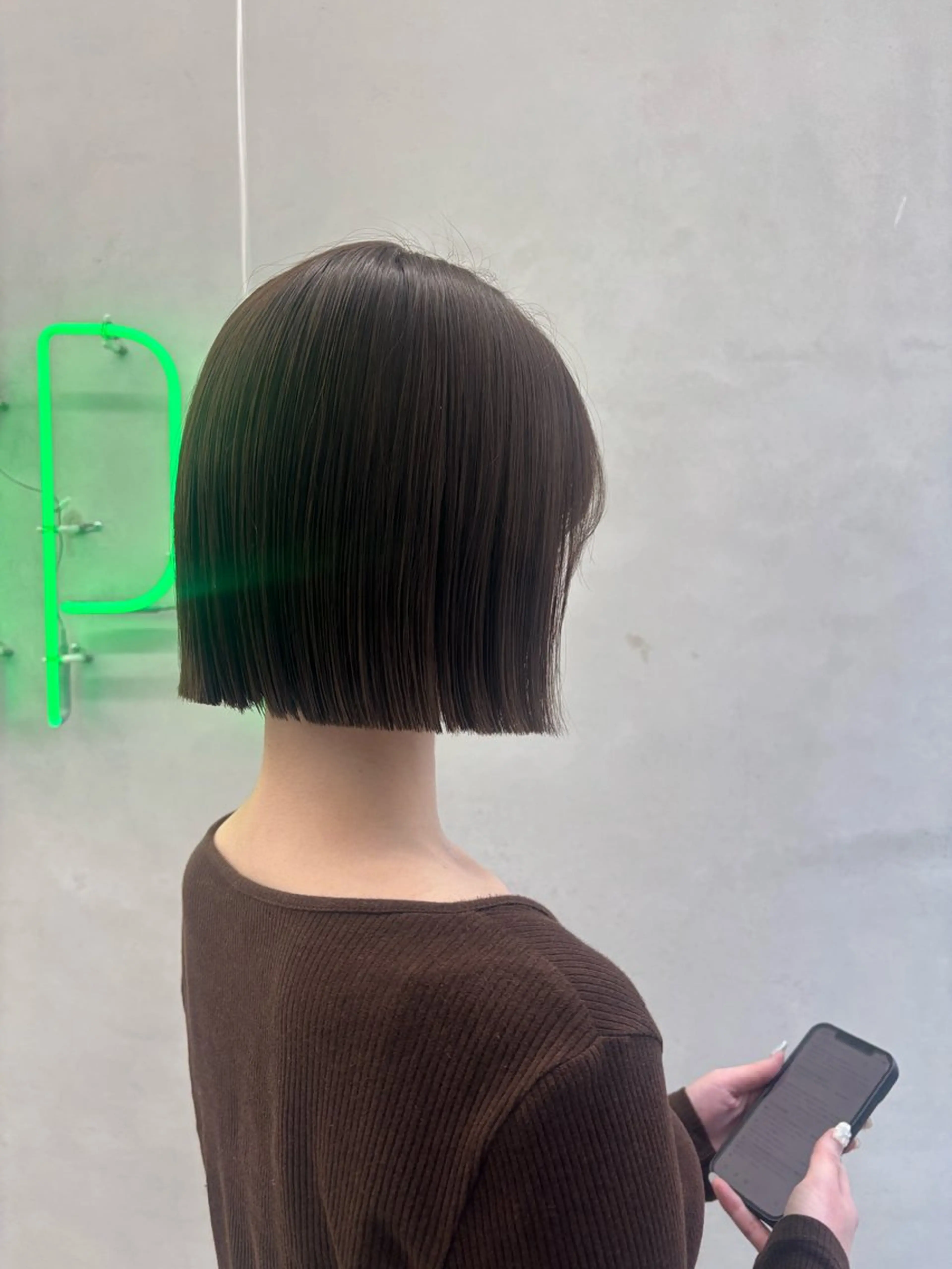 ショート ボブ カット ヘアカラー パーマ 中田 渚のヘアスタイル