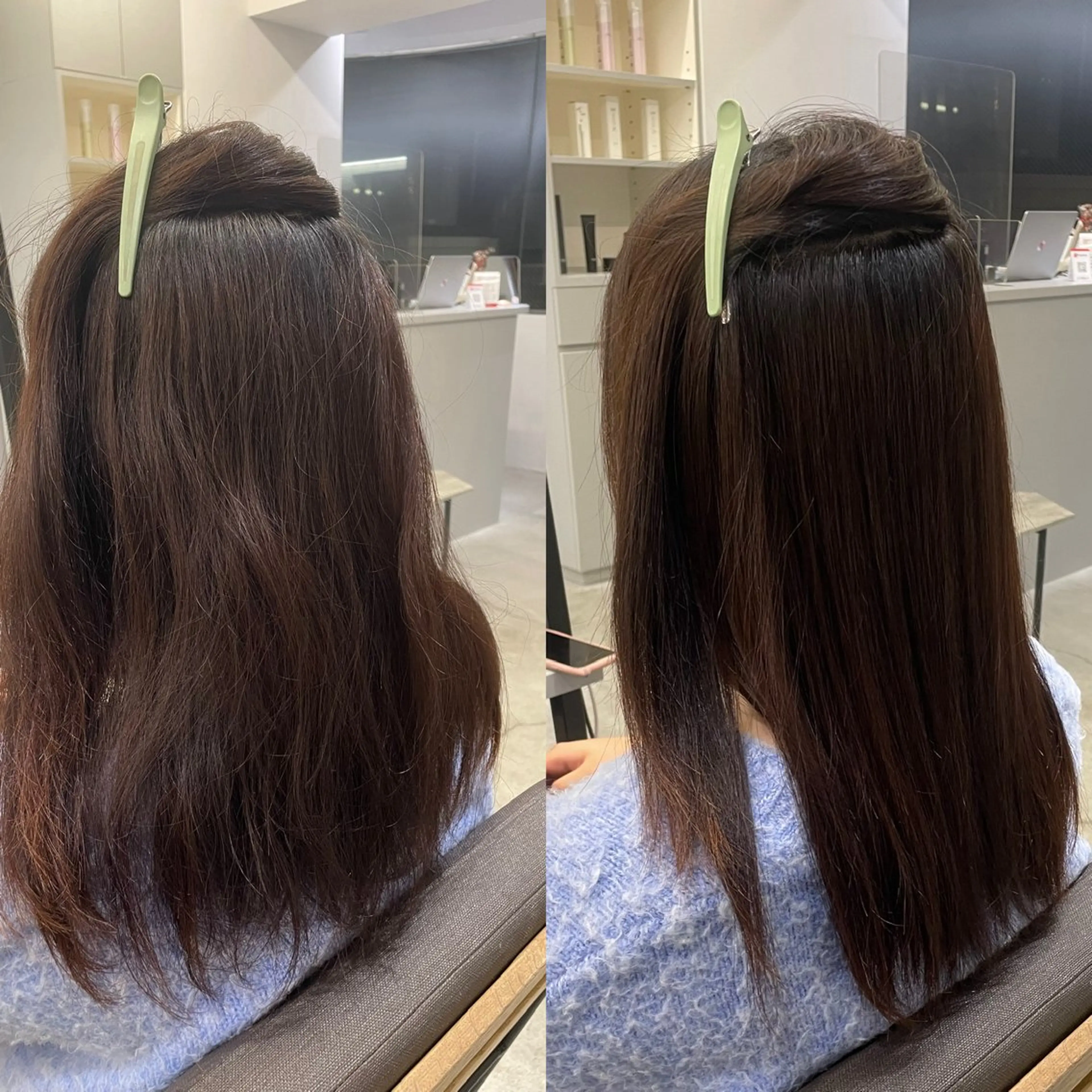 ロング 縮毛矯正 絶対綺麗な暖色カラー 🎯あります✨増渕✨のヘアスタイル