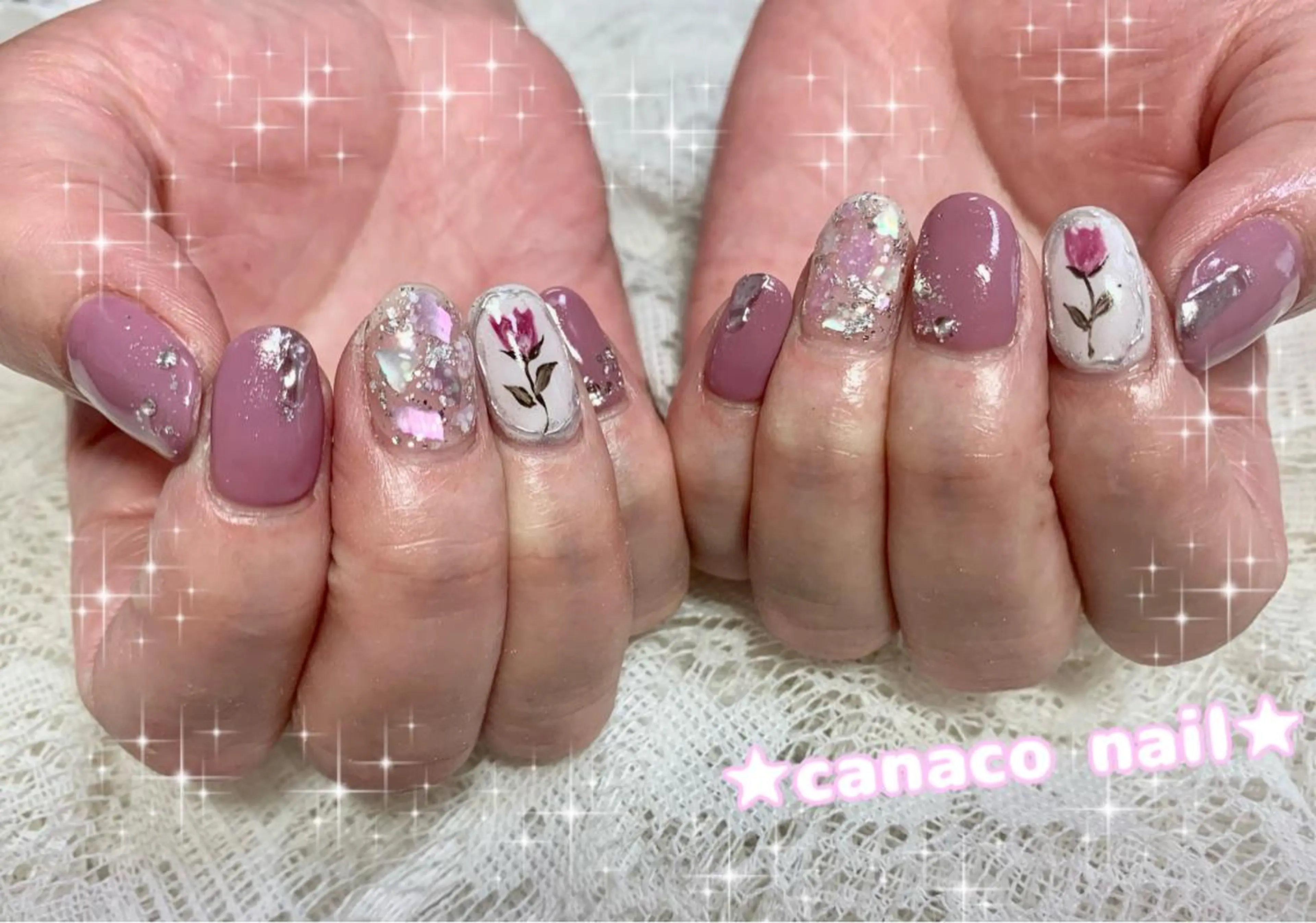 ネイル アートネイル 成人式 ジェルネイル パラジェル ストーンネイル ハンドネイル ハンドケア ベテランネイル cnc  nailのネイルデザイン