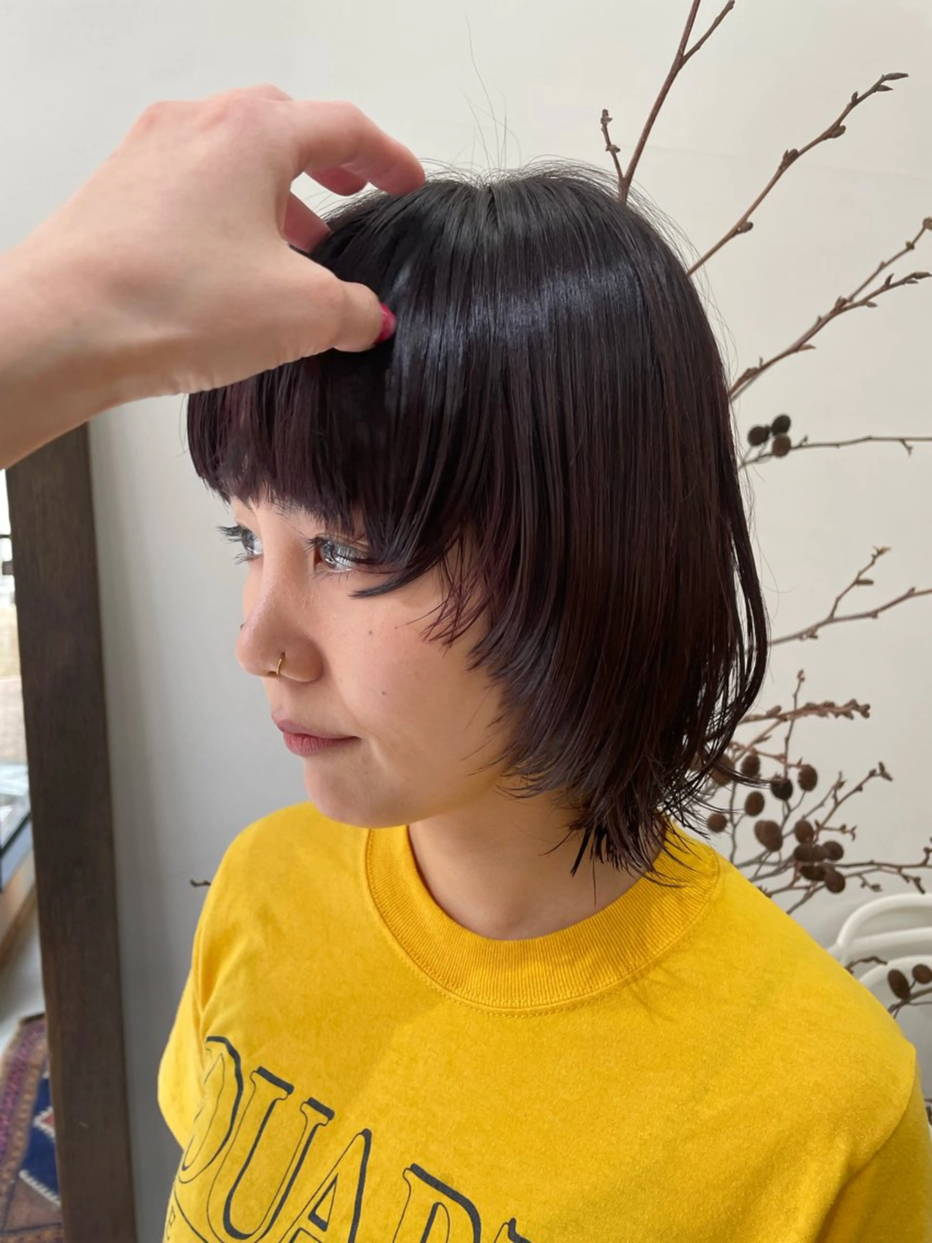 ミディアム カラー パーマ ヘアアレンジ メンズ マッシュウルフ マッシュ メンズウルフカット ウルフカット カット ヘアカラー トリートメント tatsumi/ボブ ウルフ/レイヤーのヘアスタイル