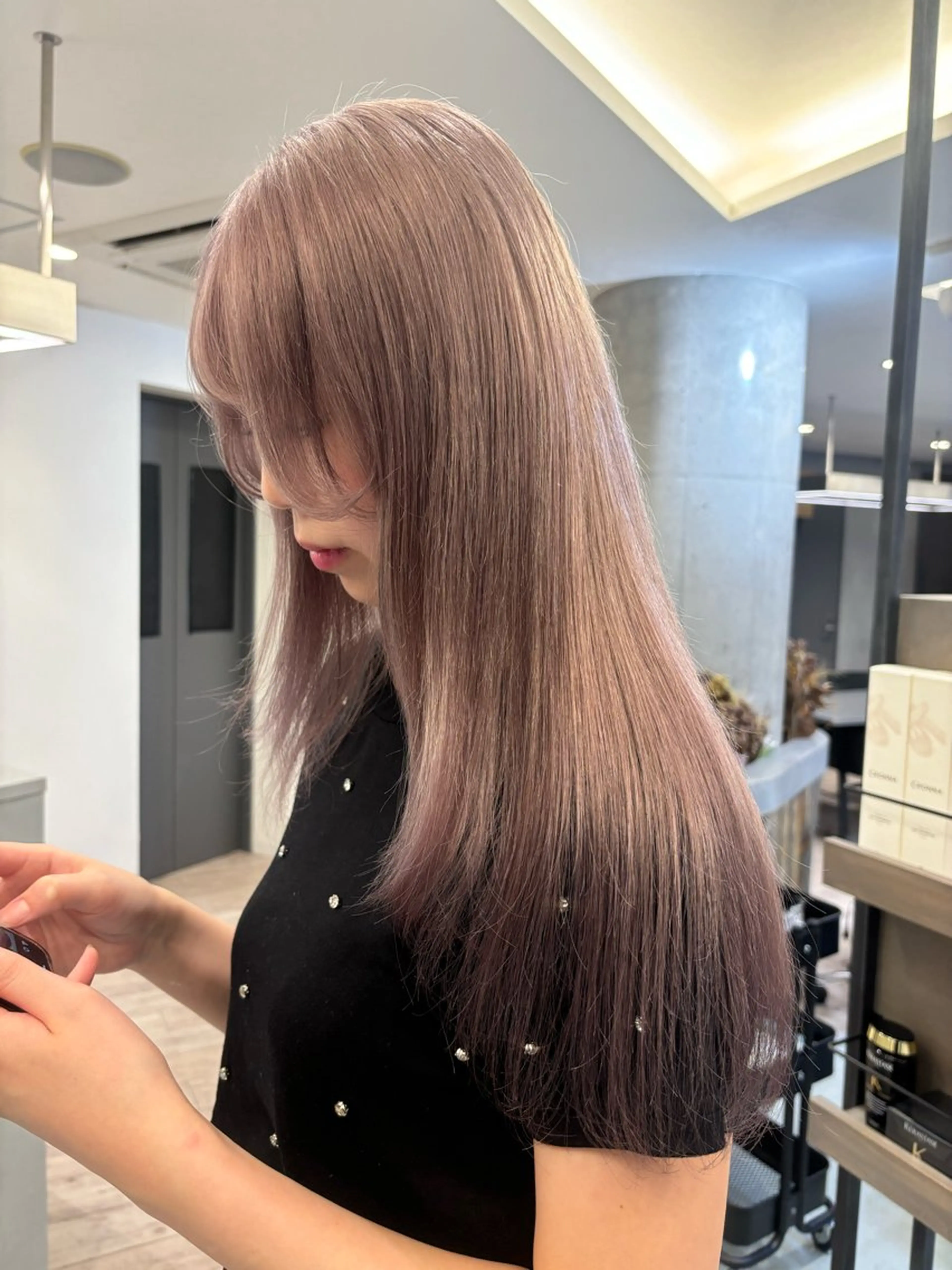 ロング カラー ヘアカラー トリートメント 韓国ハイトーンカラー kana♡のヘアスタイル
