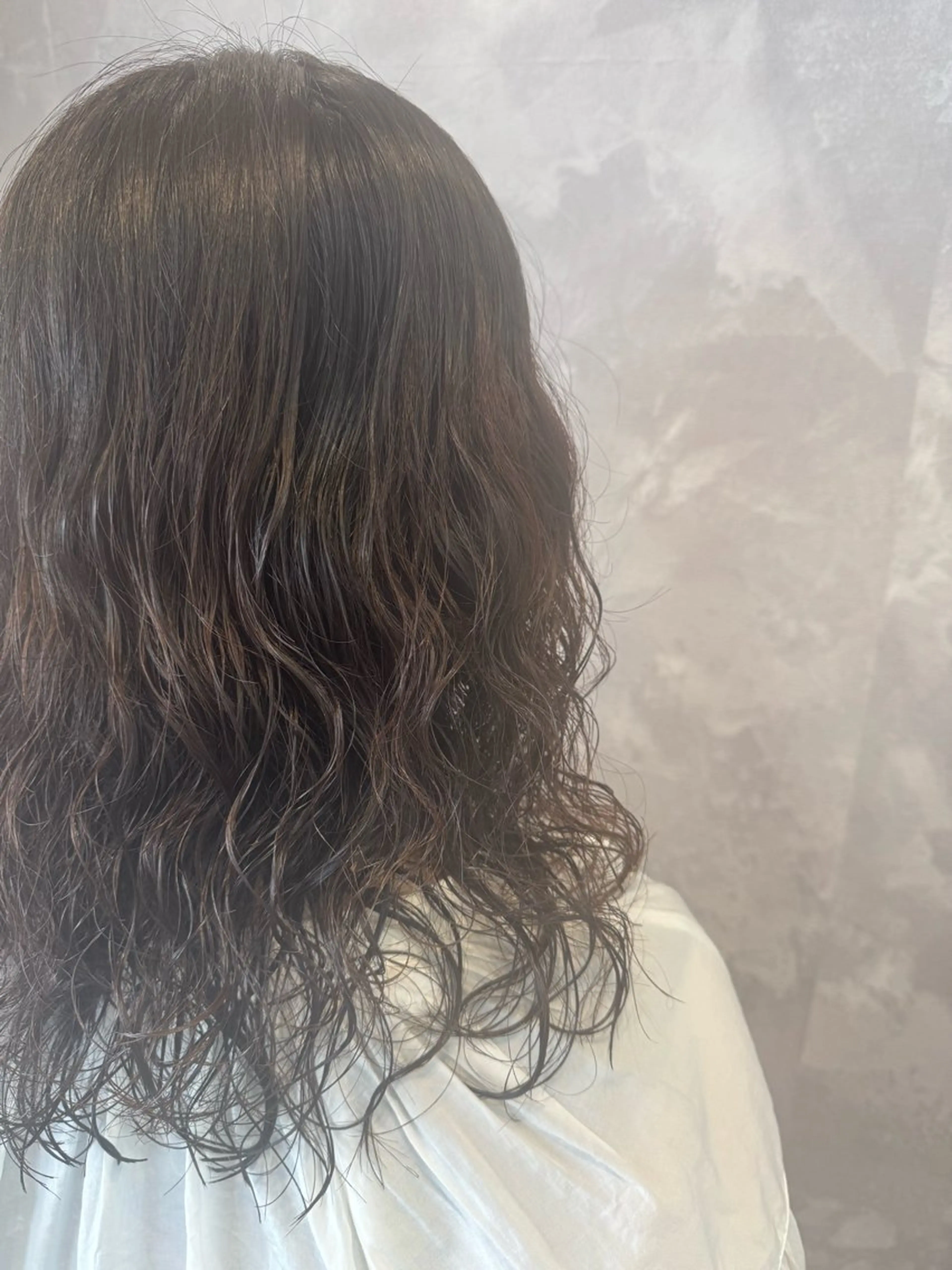 セミロング パーマ カット パーマ ヒヨシ ルナのヘアスタイル