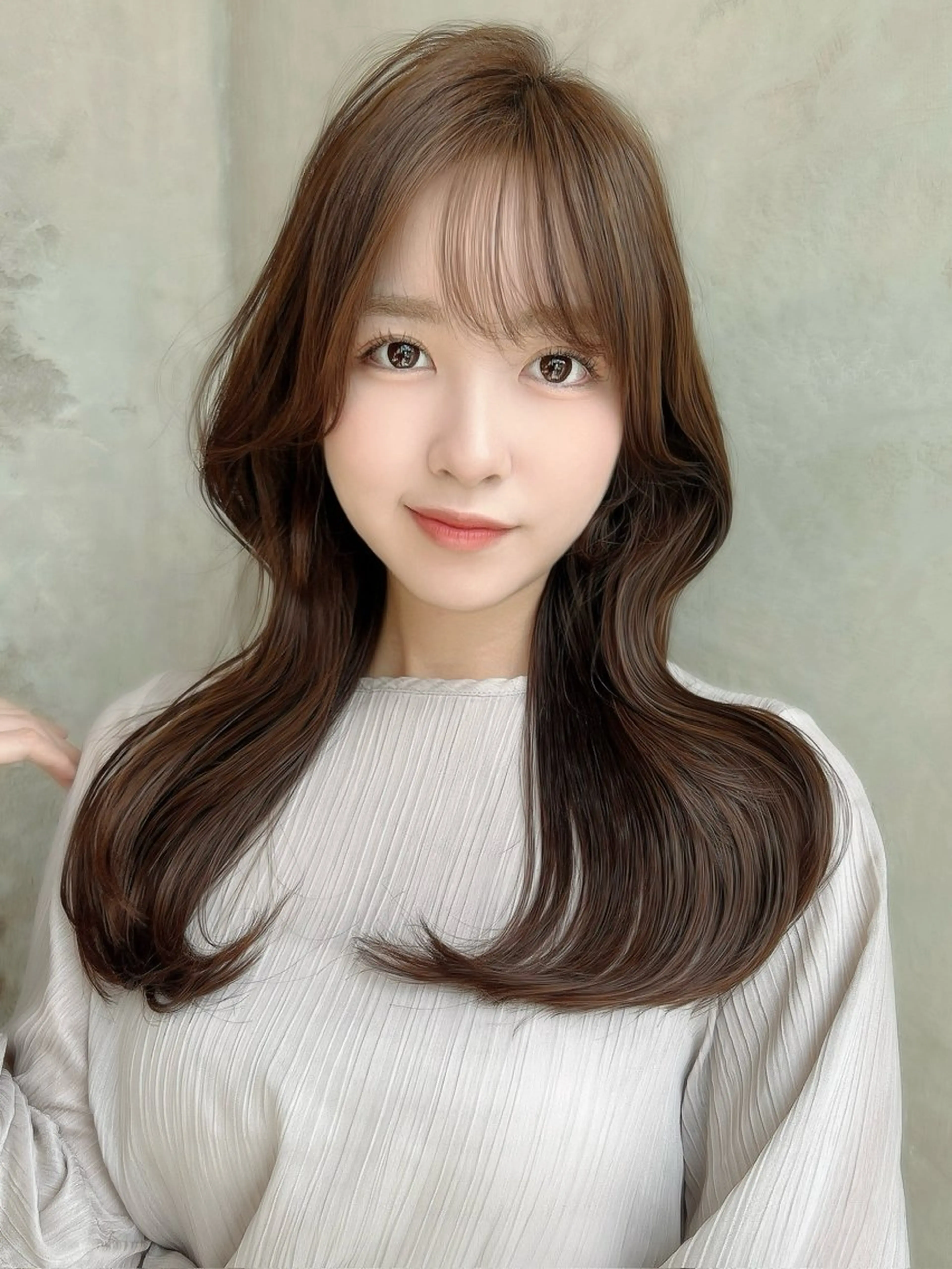 セミロング カラー パーマ カット トリートメント 新宿✨顔周りカット 韓国ヘア/坂本亜裟海のヘアスタイル