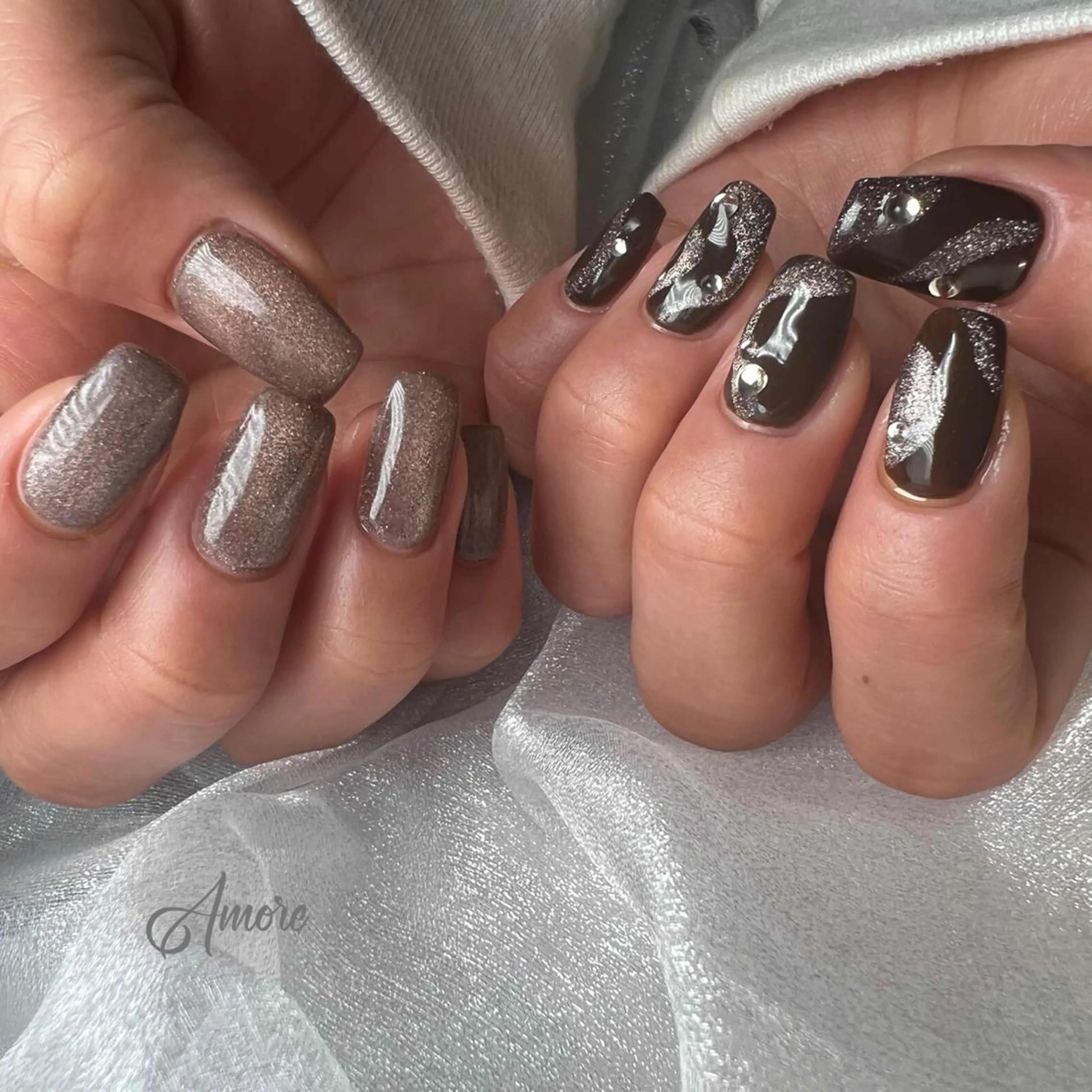 ネイル ジェルネイル ミラーネイル オフィスネイル パラジェル You kyehwaのネイルデザイン