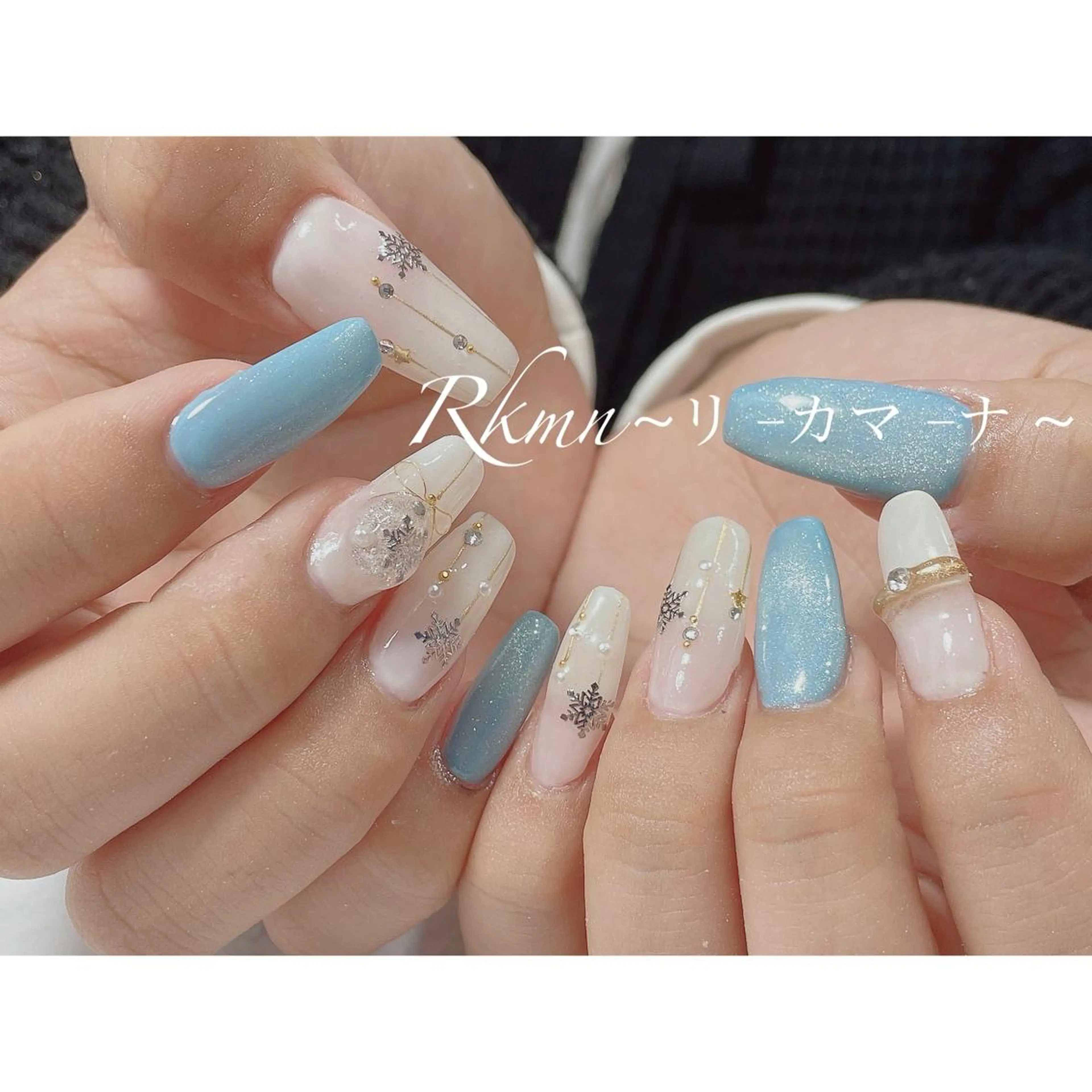 ネイル アートネイル マグネットネイル 春ネイル ハンドネイル フットネイル ハンドケア Rkmn ~リ-カマ-ナ~のネイルデザイン