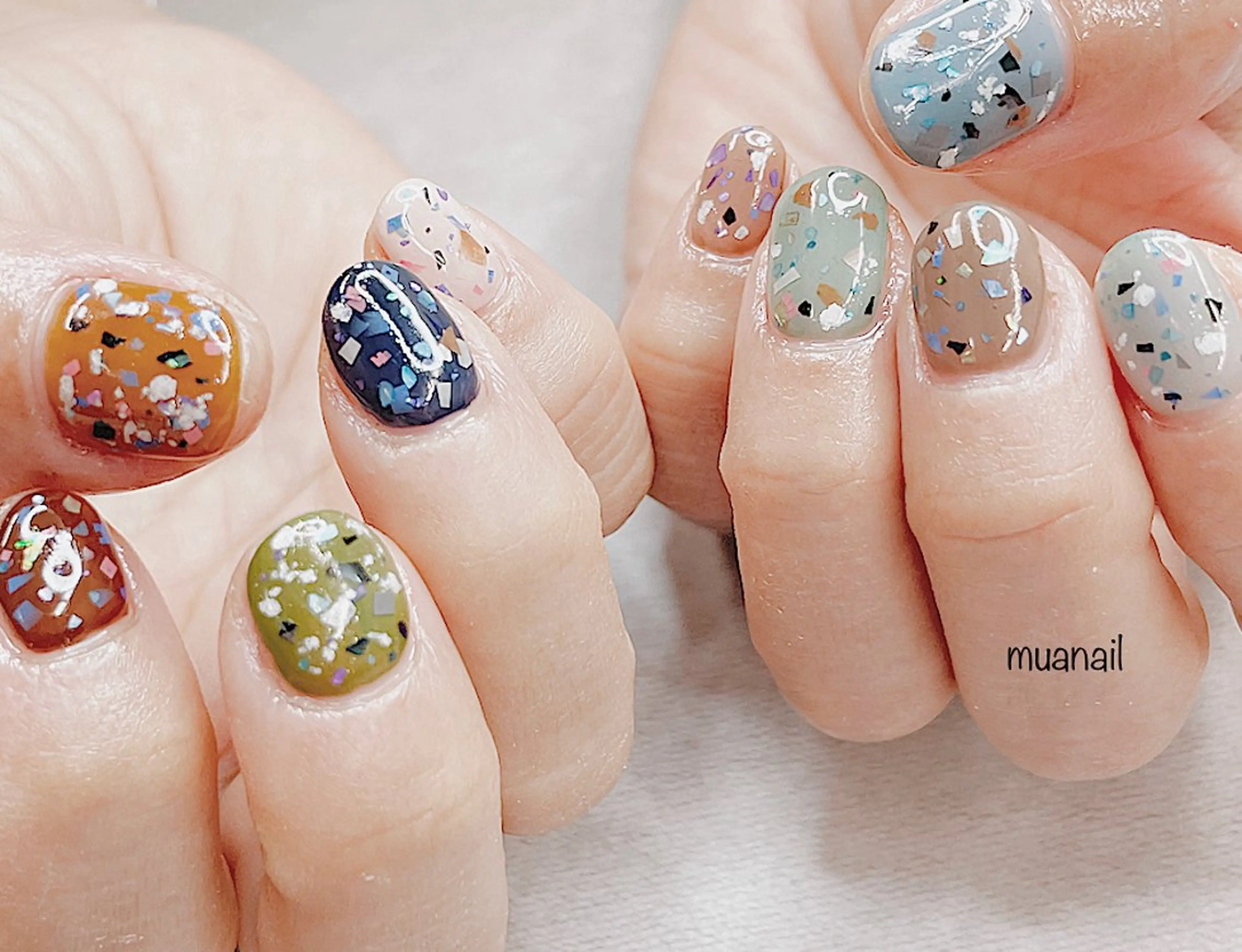 ネイル ブルー 春ネイル ハンドネイル mua nail mikiのネイルデザイン