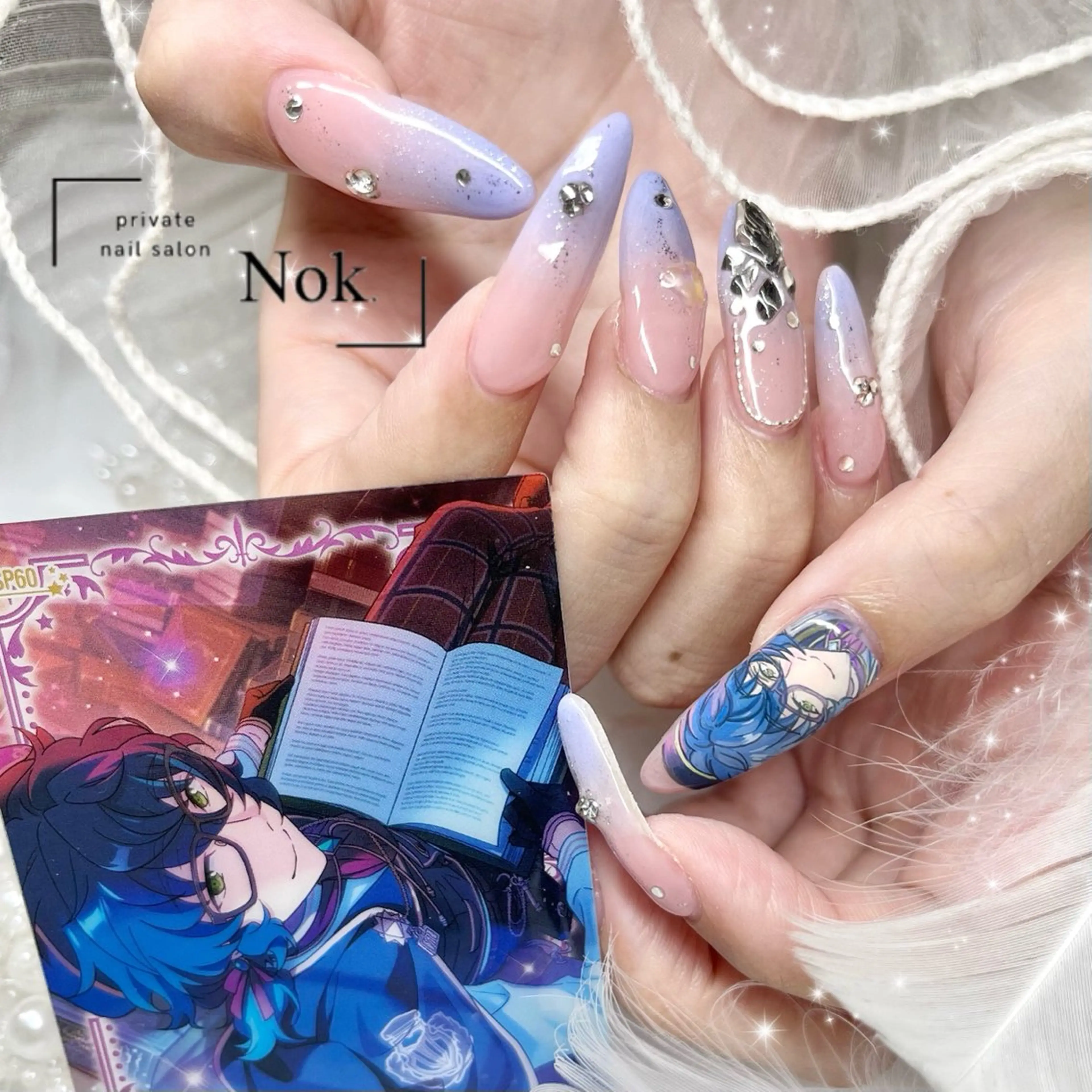 ネイル ストーンネイル ハンドネイル 池袋痛ネイル Nok. 渡辺のネイルデザイン