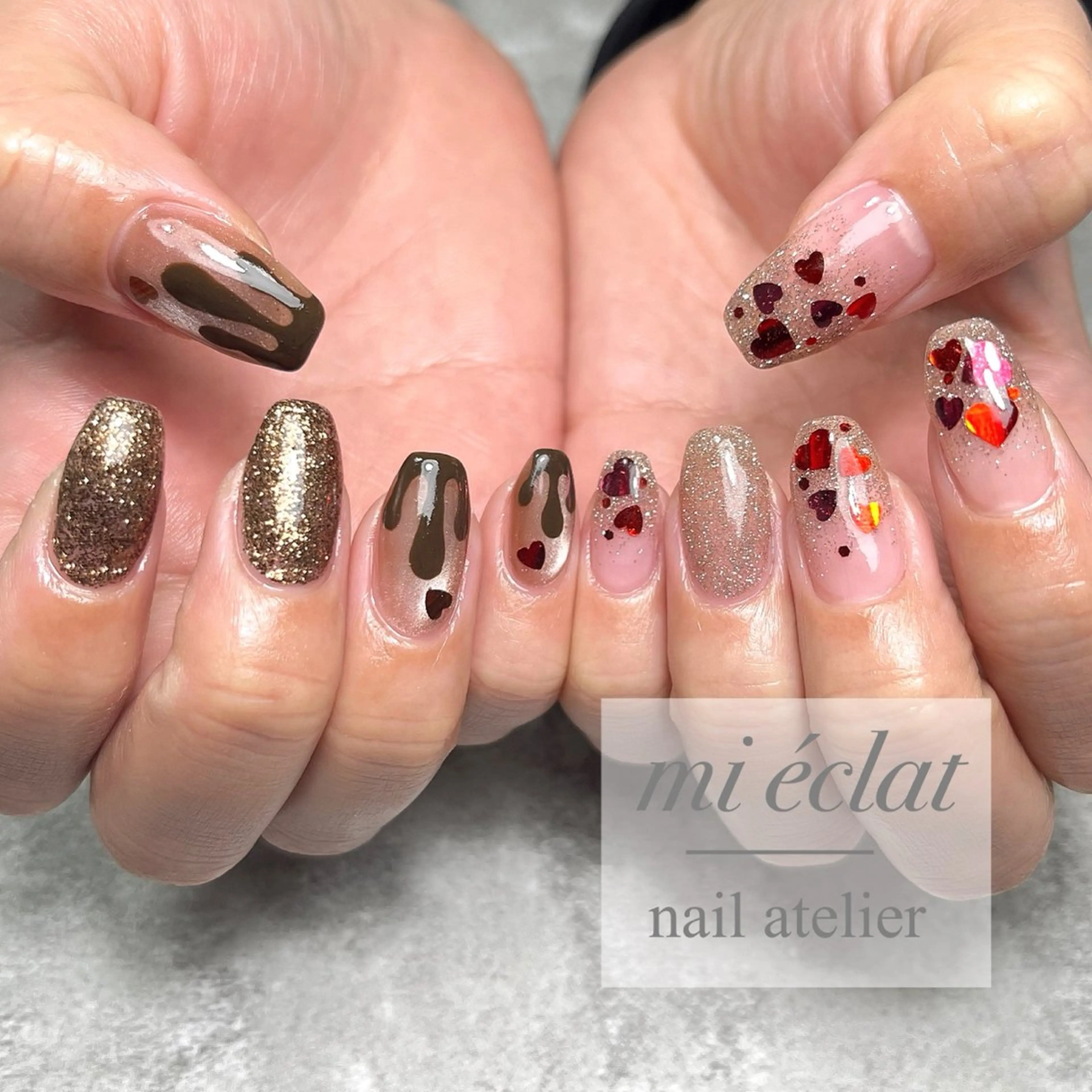 ネイル バレンタイン mi éclat ミ　エクラのネイルデザイン