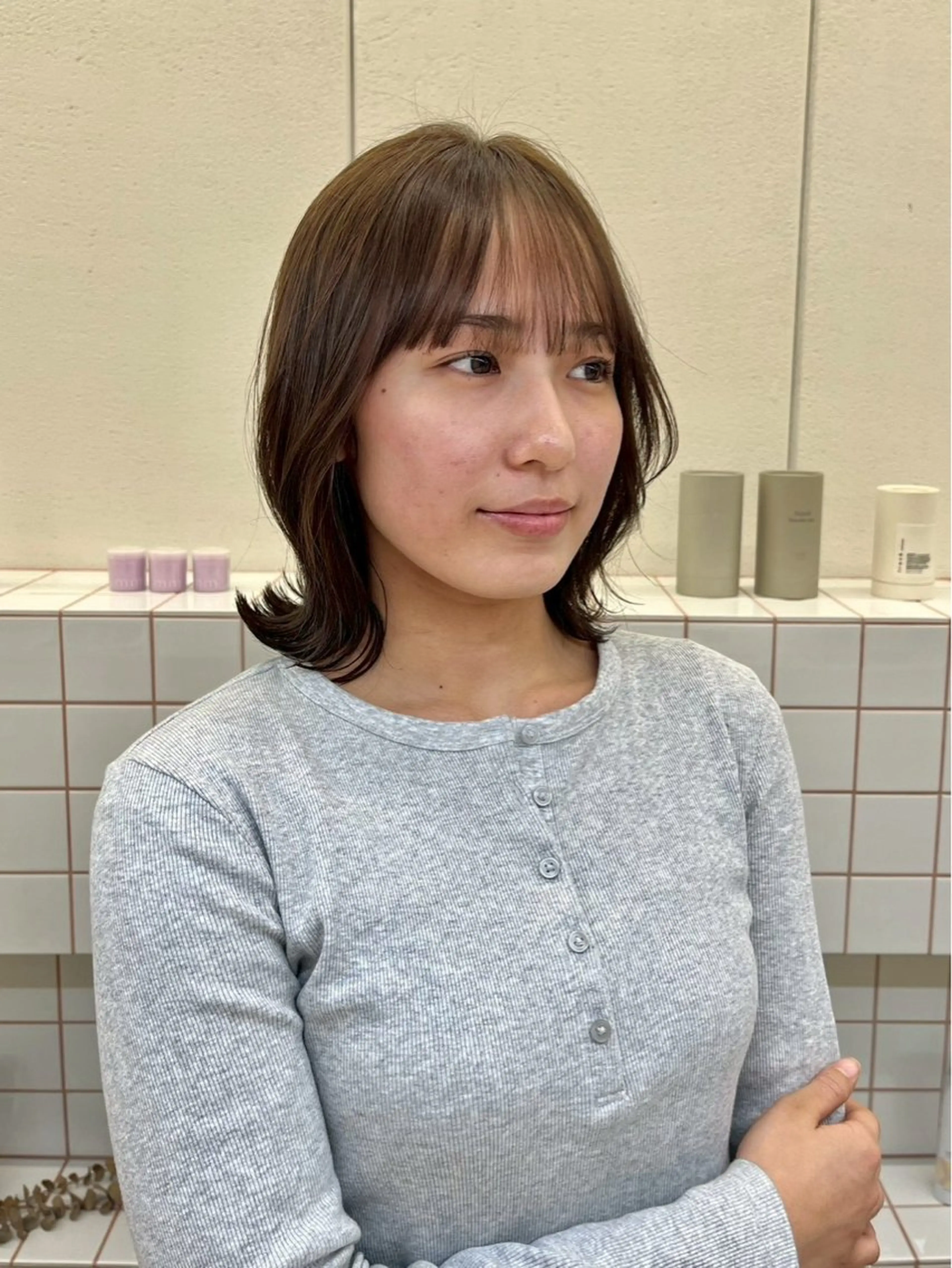 ミディアム カラー ヘアカラー 💐花屋併設💐 宮園 雛羽のヘアスタイル