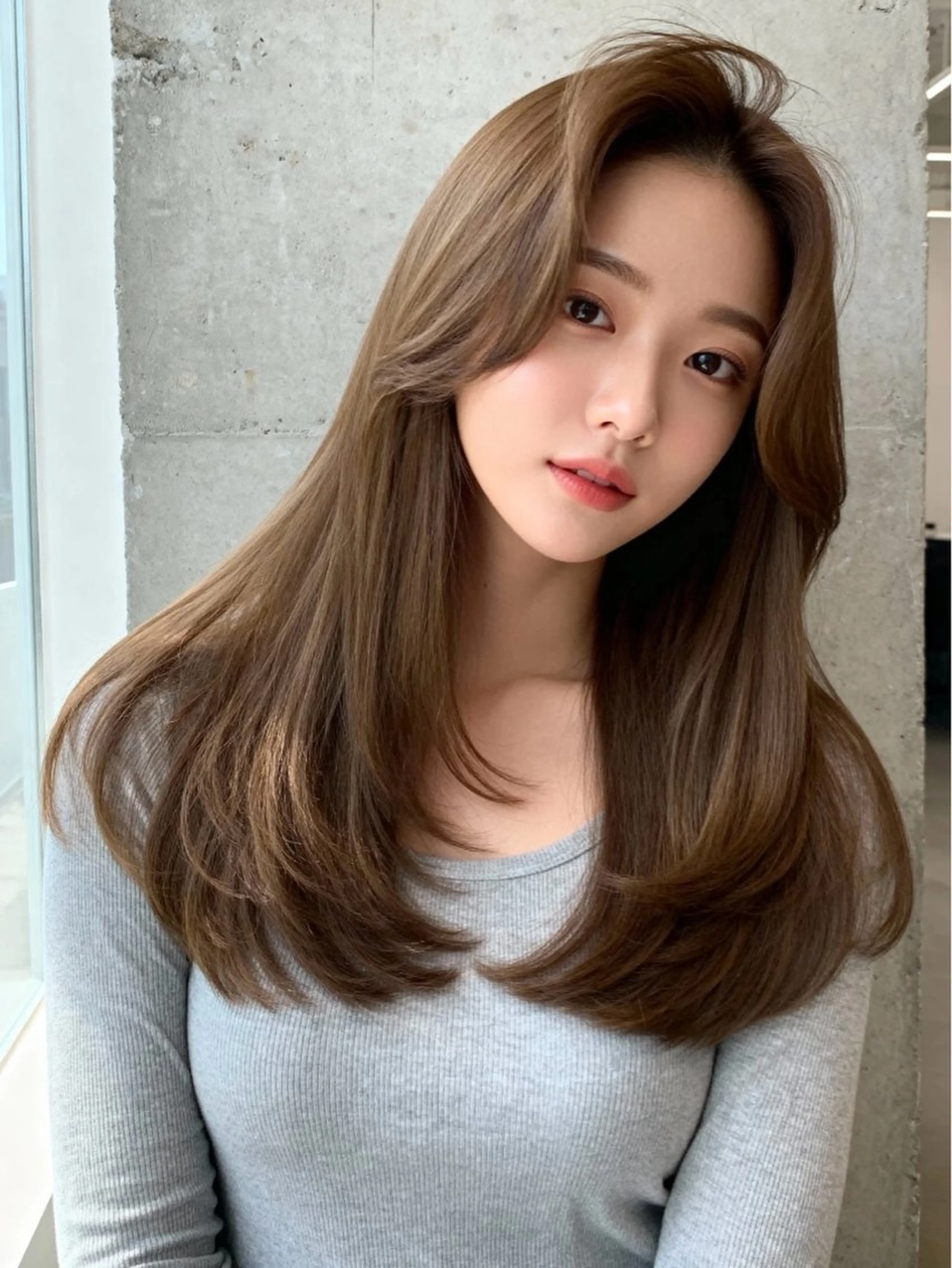 ロング カラー ロングレイヤー アディクシーカラー 透明感カラー くびれヘア 顔まわりレイヤー ヘアカラー 韓国レイヤーカット 🫧大阪梅田レイヤーのヘアスタイル