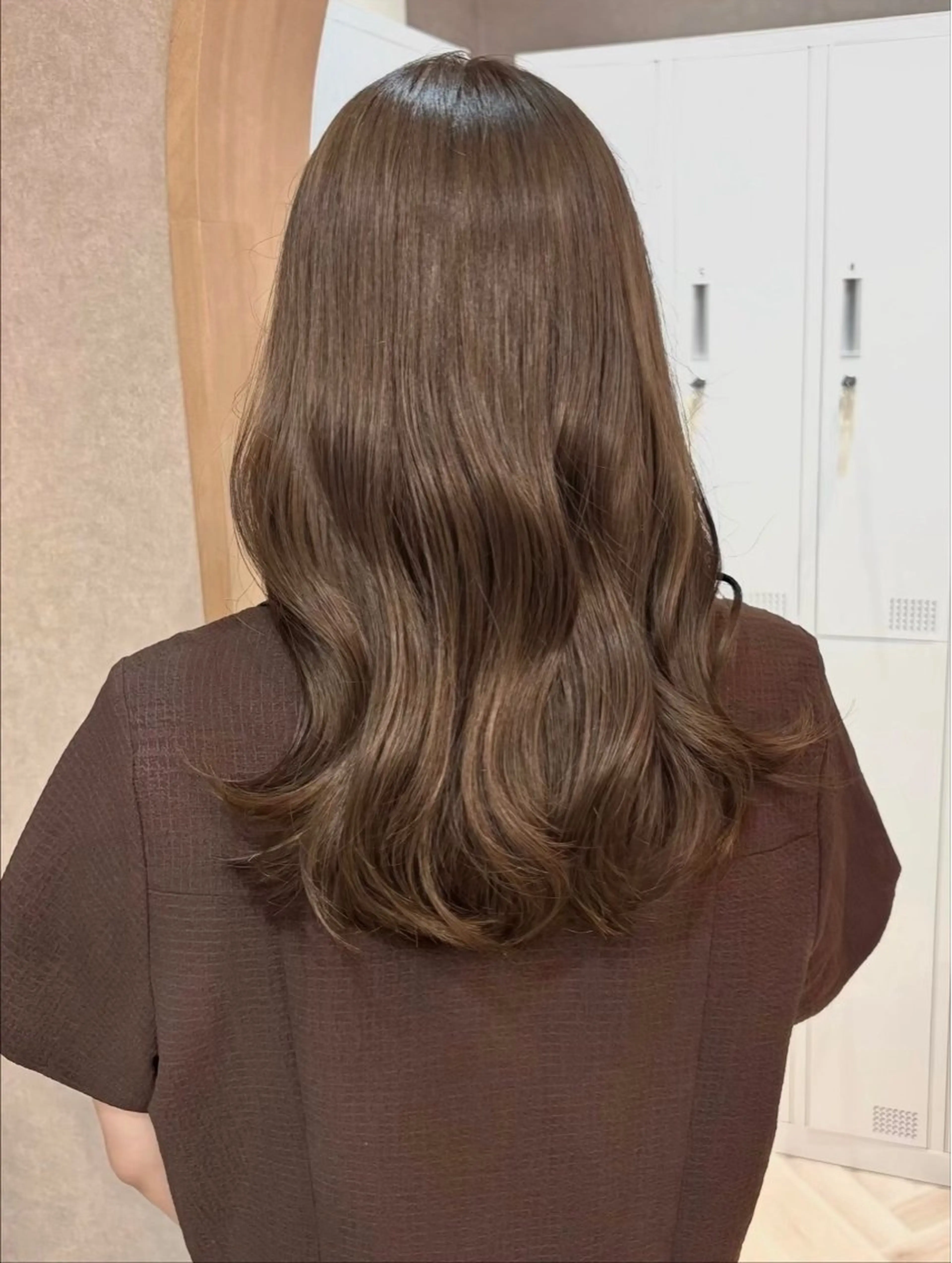 ミディアム カット ヘアカラー トリートメント 似合わせ/ベージュ /レイヤー/りほ🤍のヘアスタイル