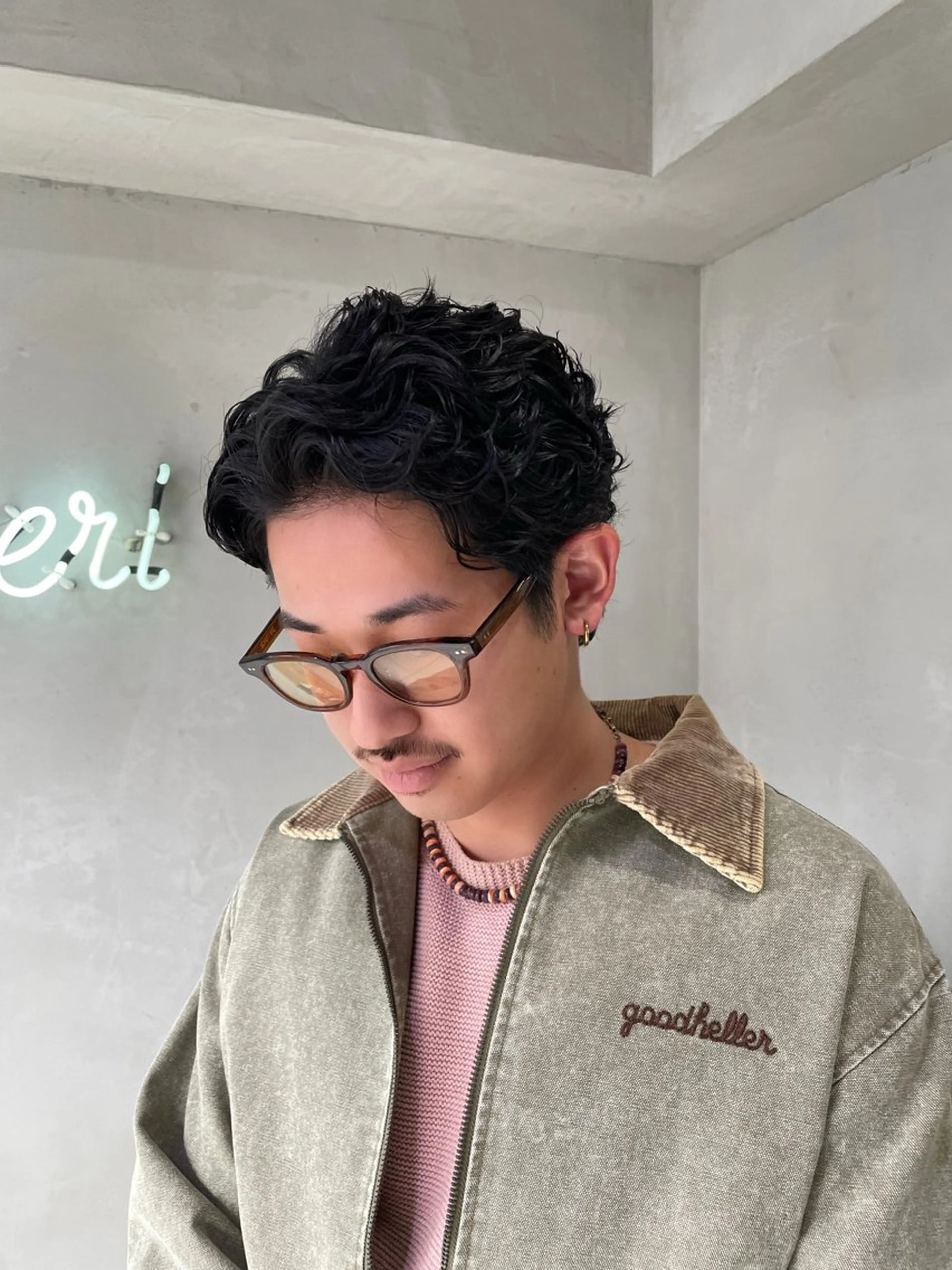 ショート パーマ メンズ カット パーマ トリートメント 新宿/透明感カラー/ 髪質改善/桜良のヘアスタイル