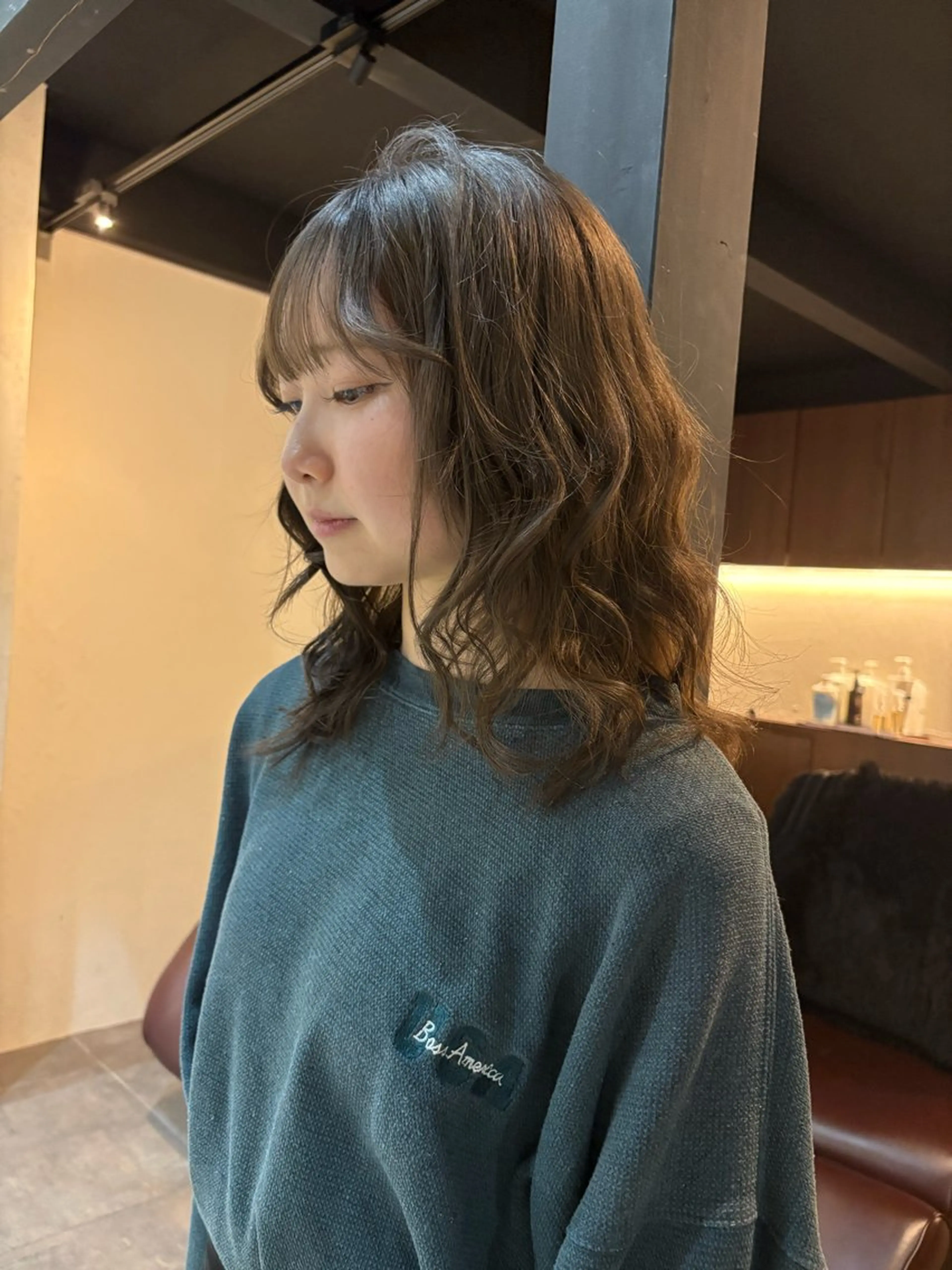 セミロング カラー パーマ ヘアアレンジ ブリーチ トリートメント 名古屋/落ちる黒 黒染め落としのヘアスタイル