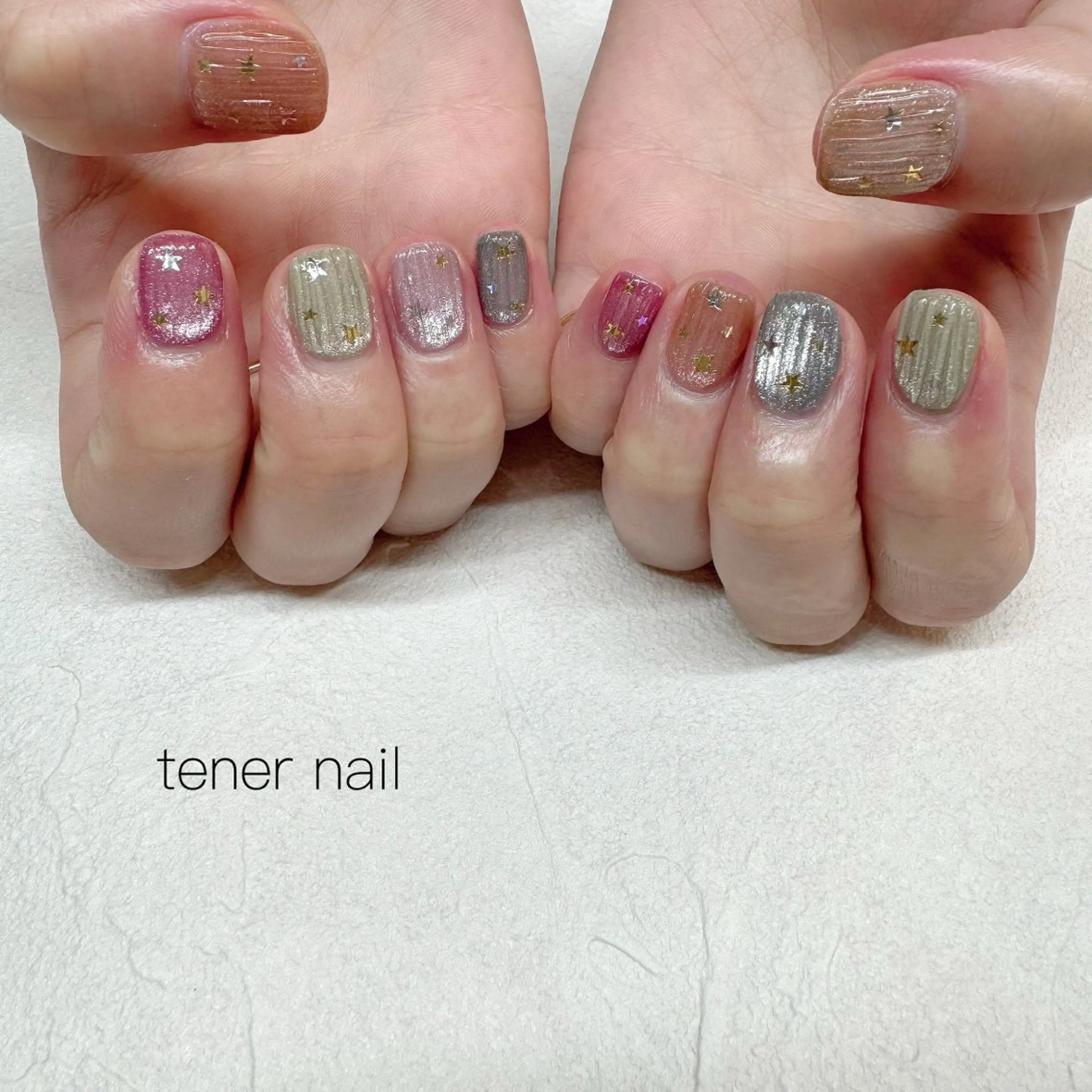 ネイル ホログラムネイル ハンドネイル テネルネイル tener nailのネイルデザイン