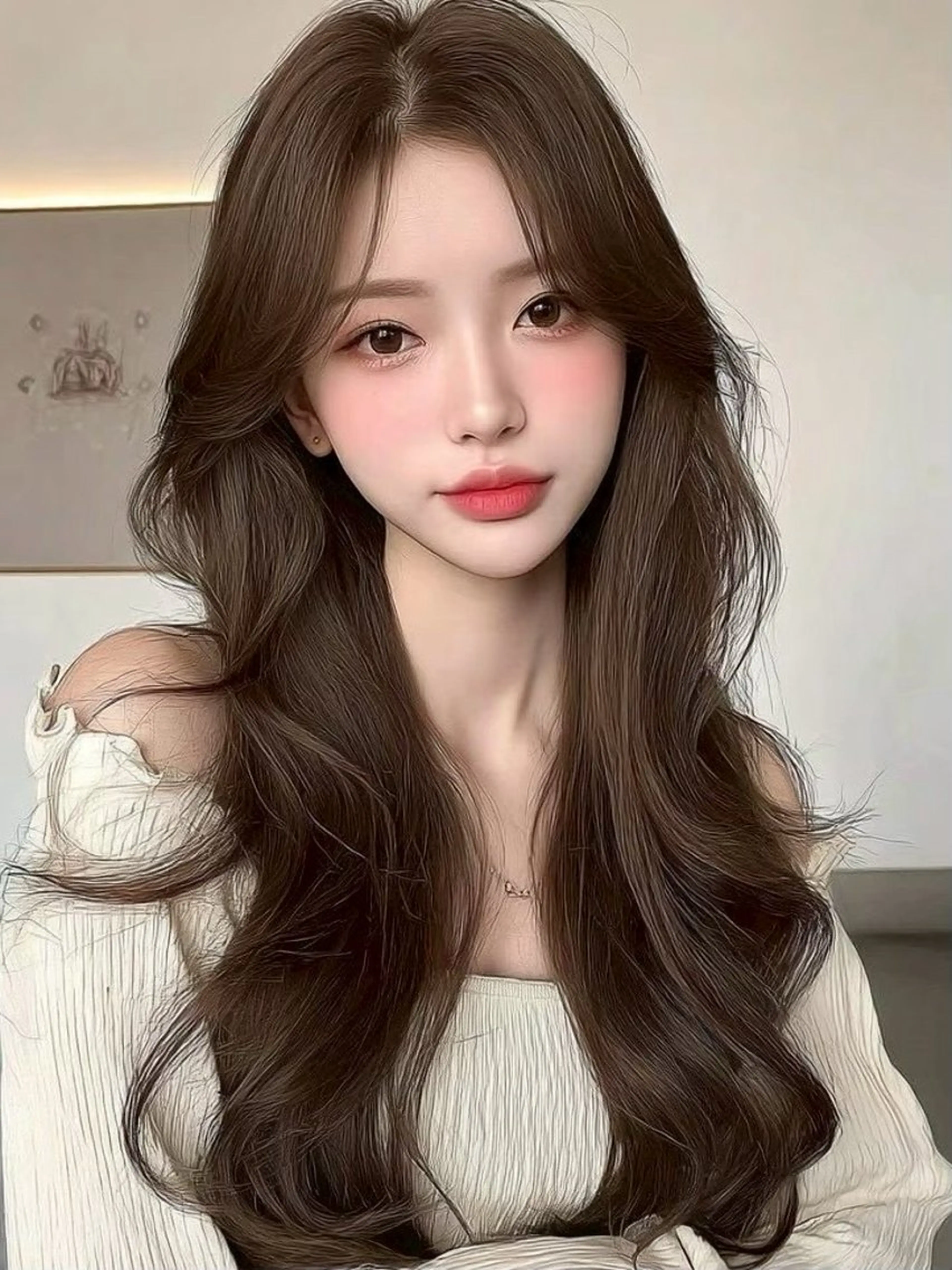 ロング カラー 鍋島 美華のヘアスタイル