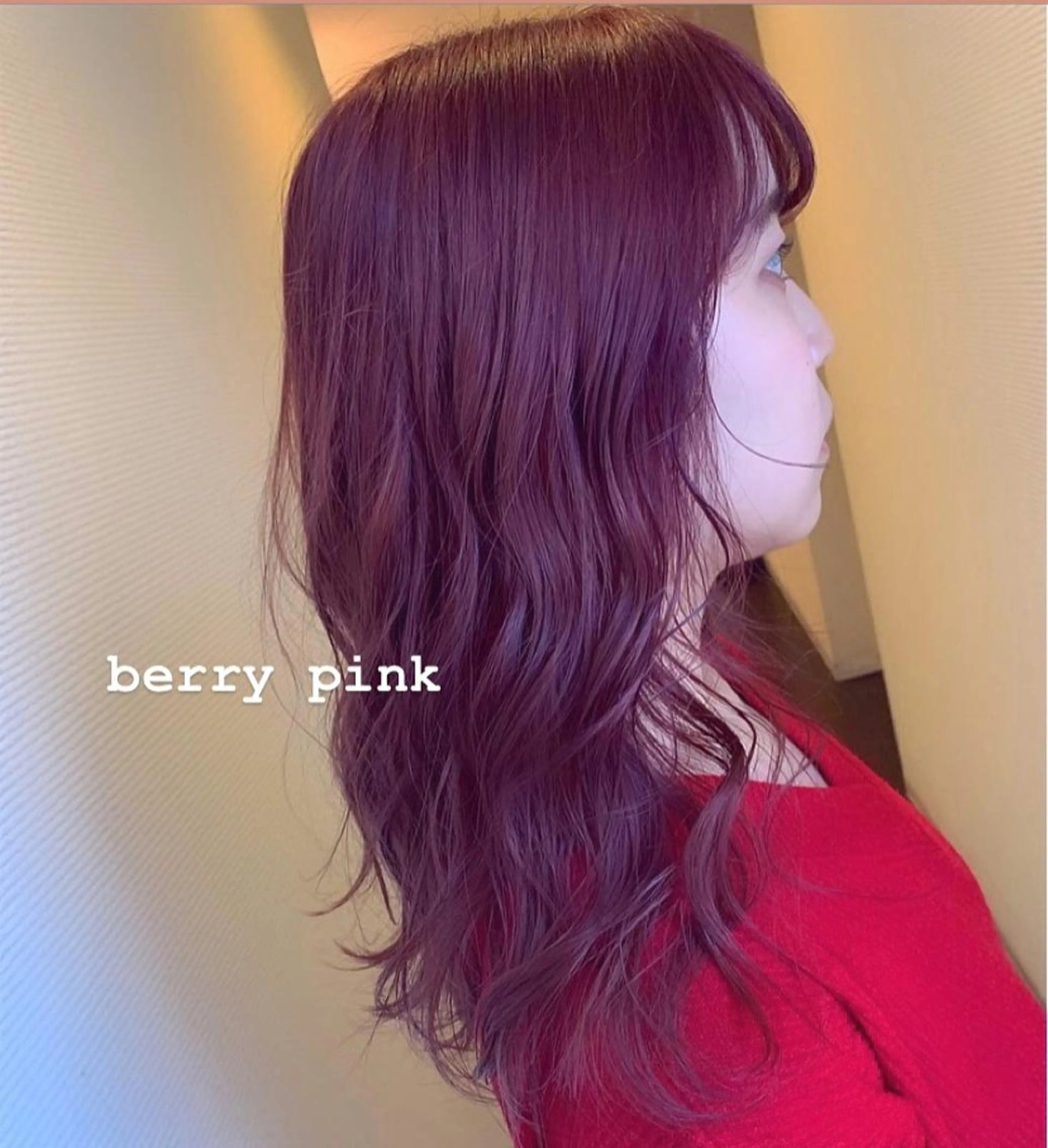 セミロング カラー ピンクカラー 韓国✖️網紅🖤 パーマYURIYAのヘアスタイル