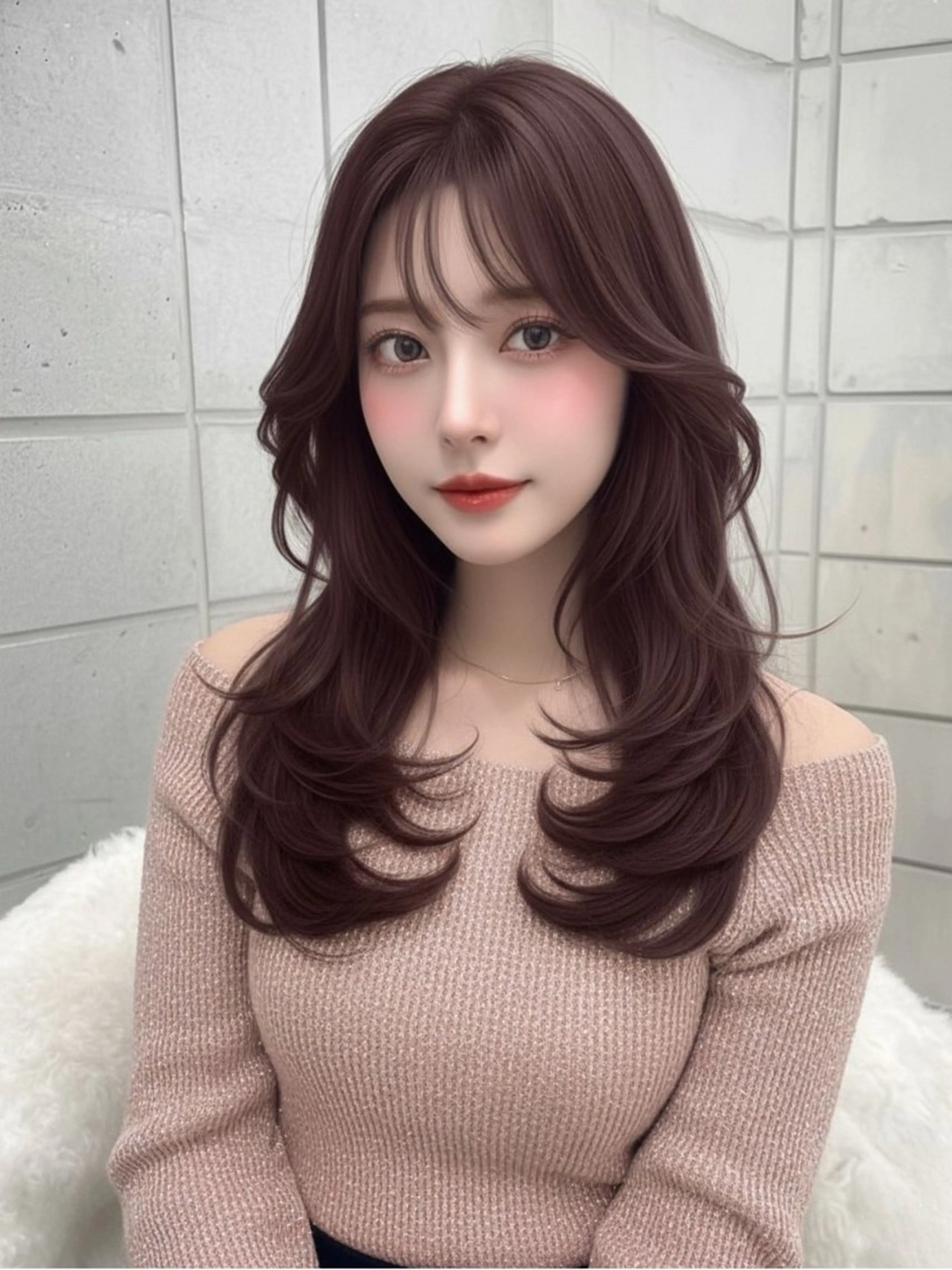 ロング カット ハルカ🌷顔周り /レイヤーカットのヘアスタイル