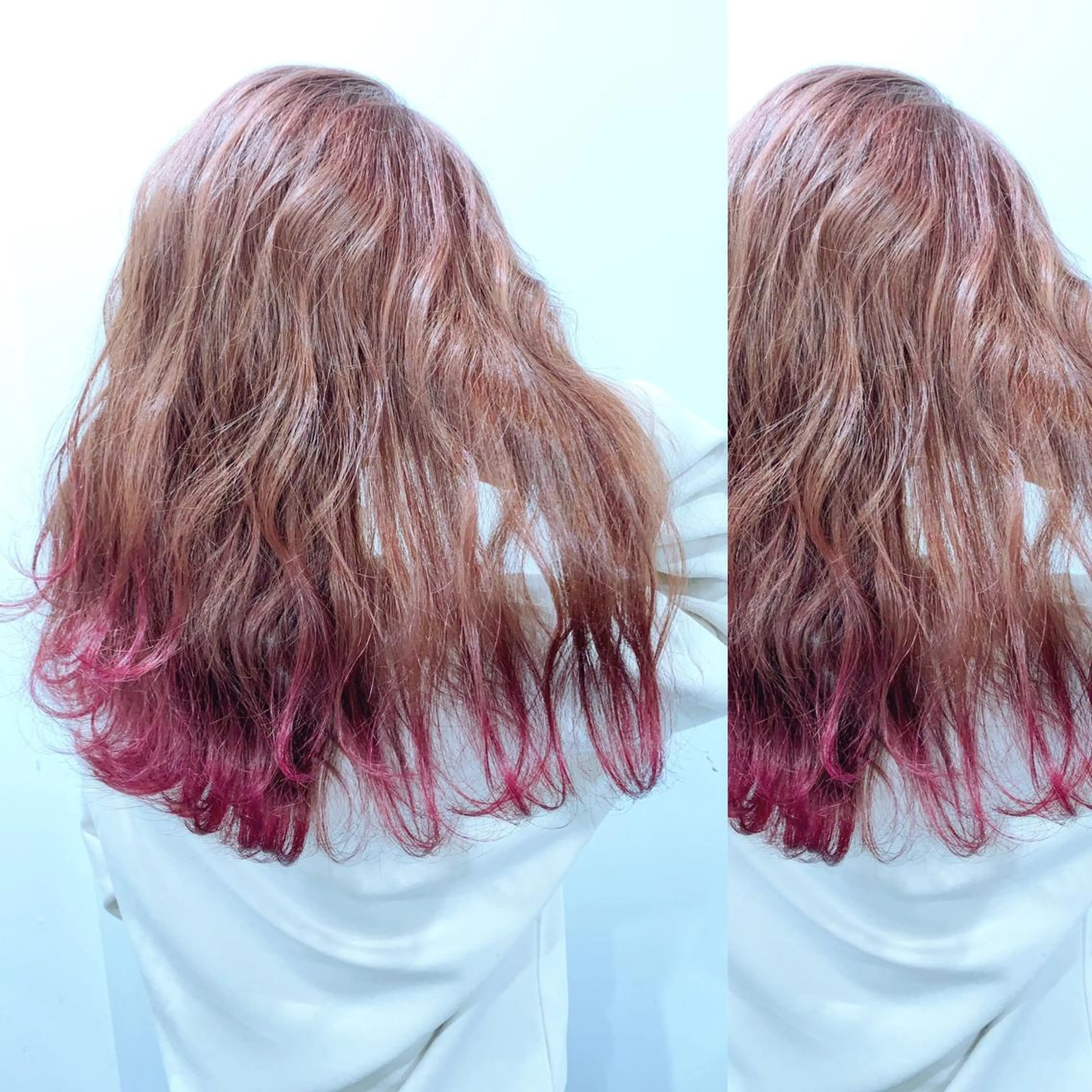 ロング アッシュ ハイライト レイヤーカット ヘアカラー Selene hair OSAKAのヘアスタイル