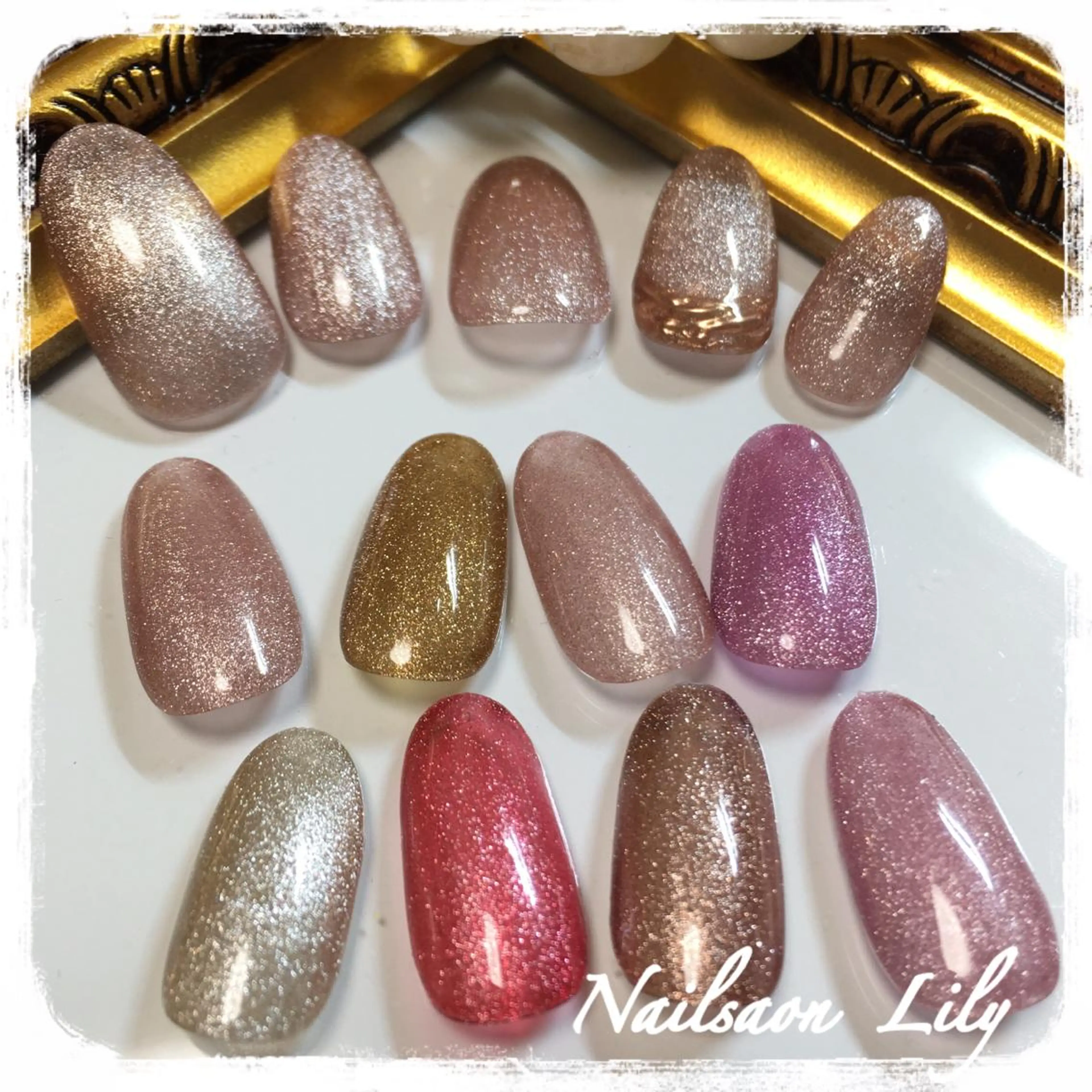 ネイル マグネットネイル ハンドネイル Lily*nail 🌻Mii🌻のネイルデザイン