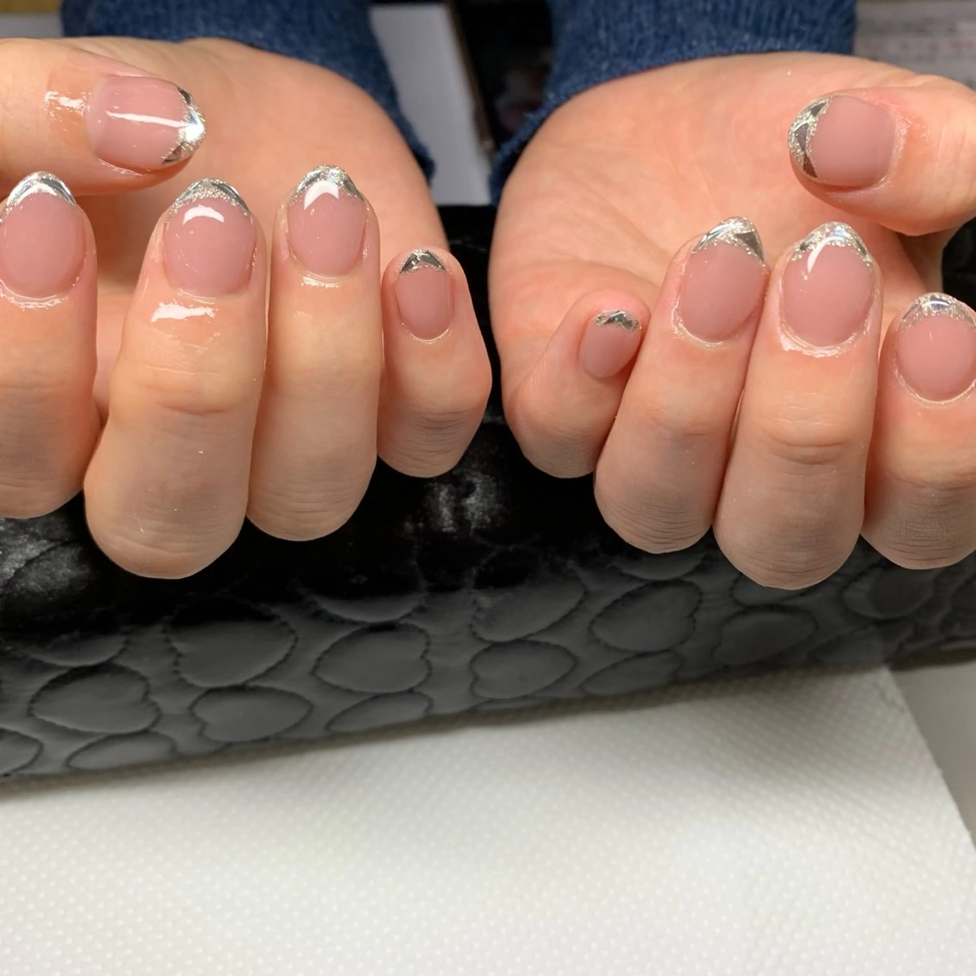 ネイル フレンチネイル ガラスフレンチ my nail plus野江内代のネイルデザイン