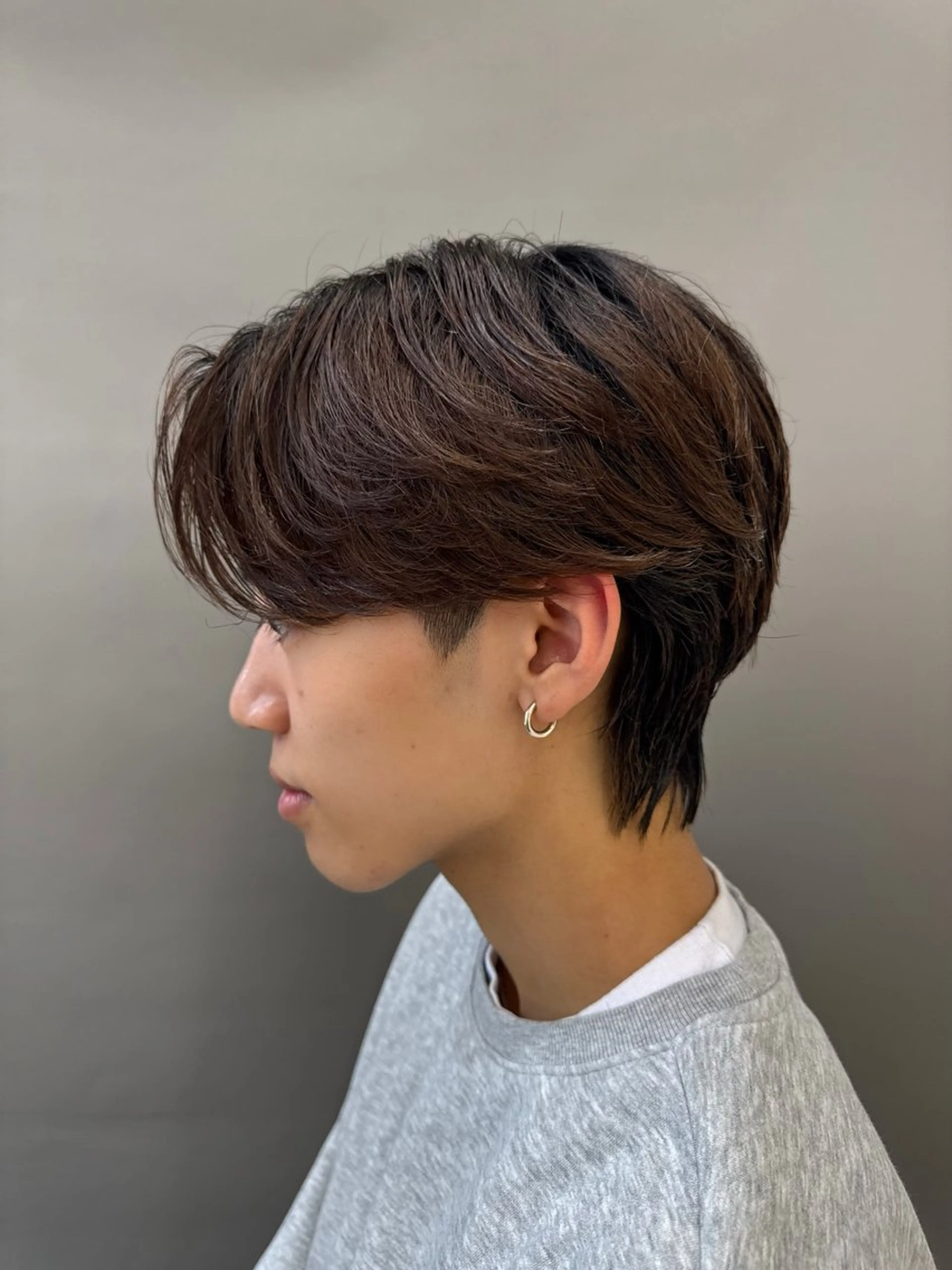 ショート パーマ メンズ センターパート メンズパーマ ニュアンスパーマ 横浜/レイヤー/ カネコのヘアスタイル
