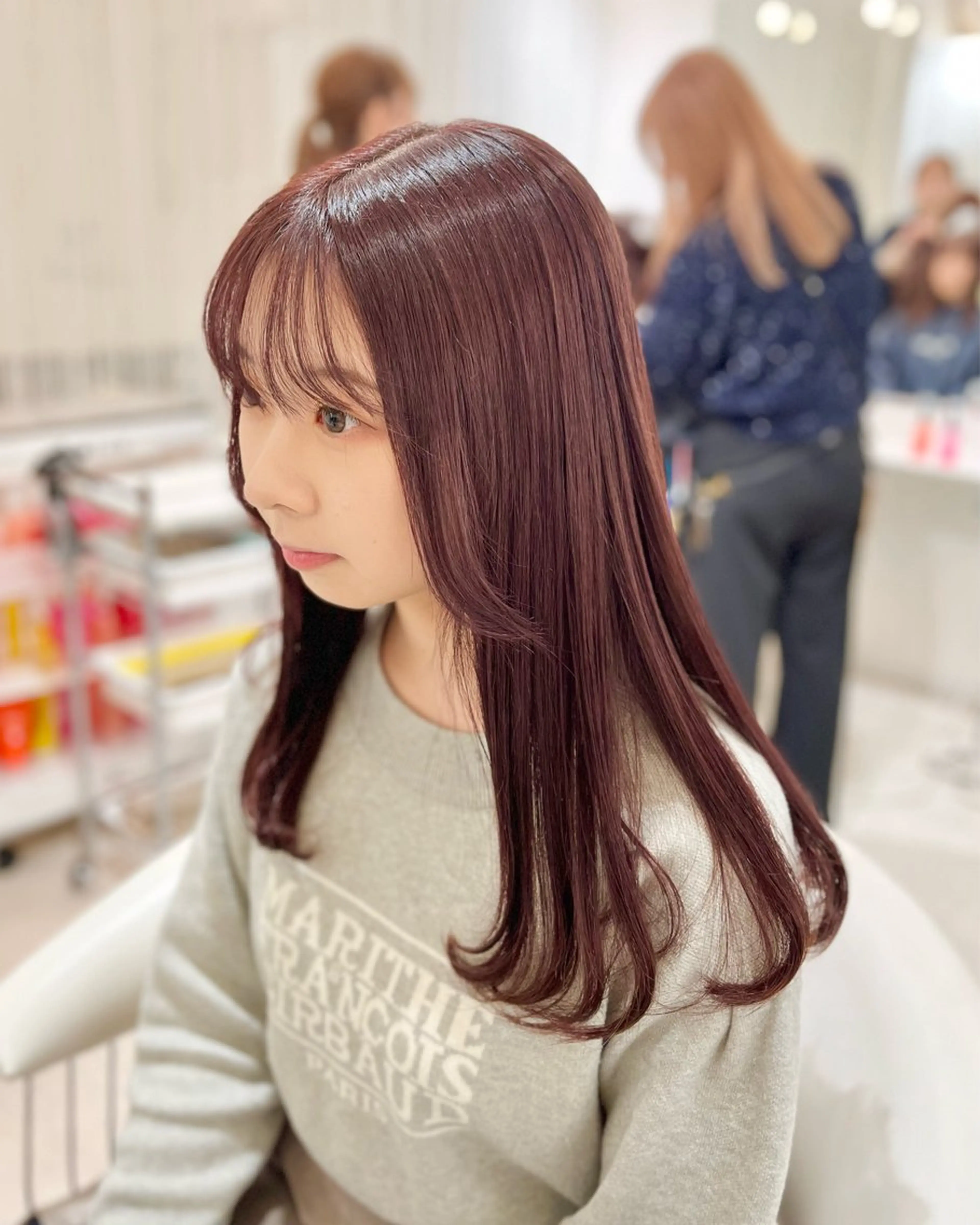 セミロング カラー ヘアカラー ParveMix￤ 大賀さつき🍨🤍のヘアスタイル