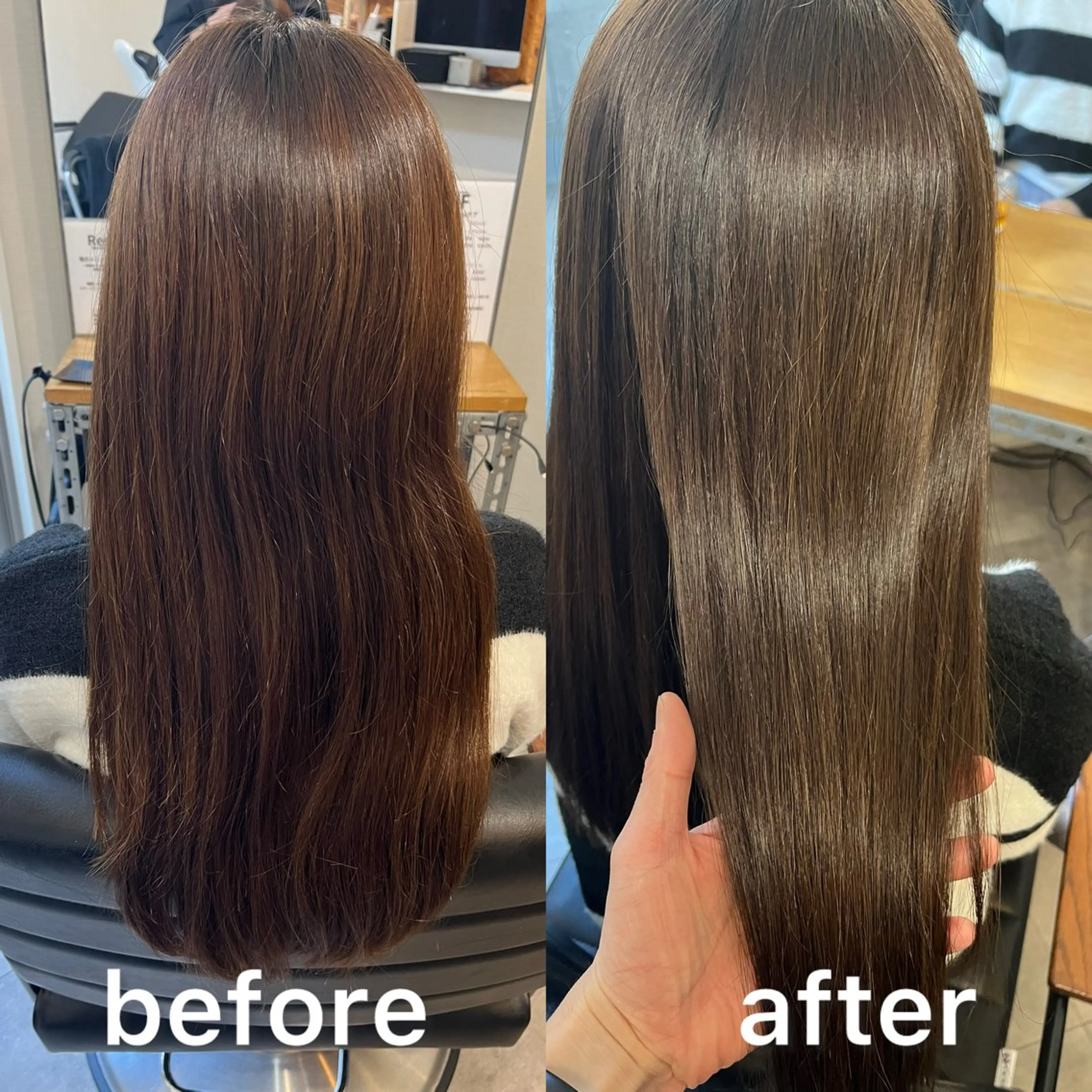 セミロング カット ヘアカラー トリートメント OFF YUYAのヘアスタイル