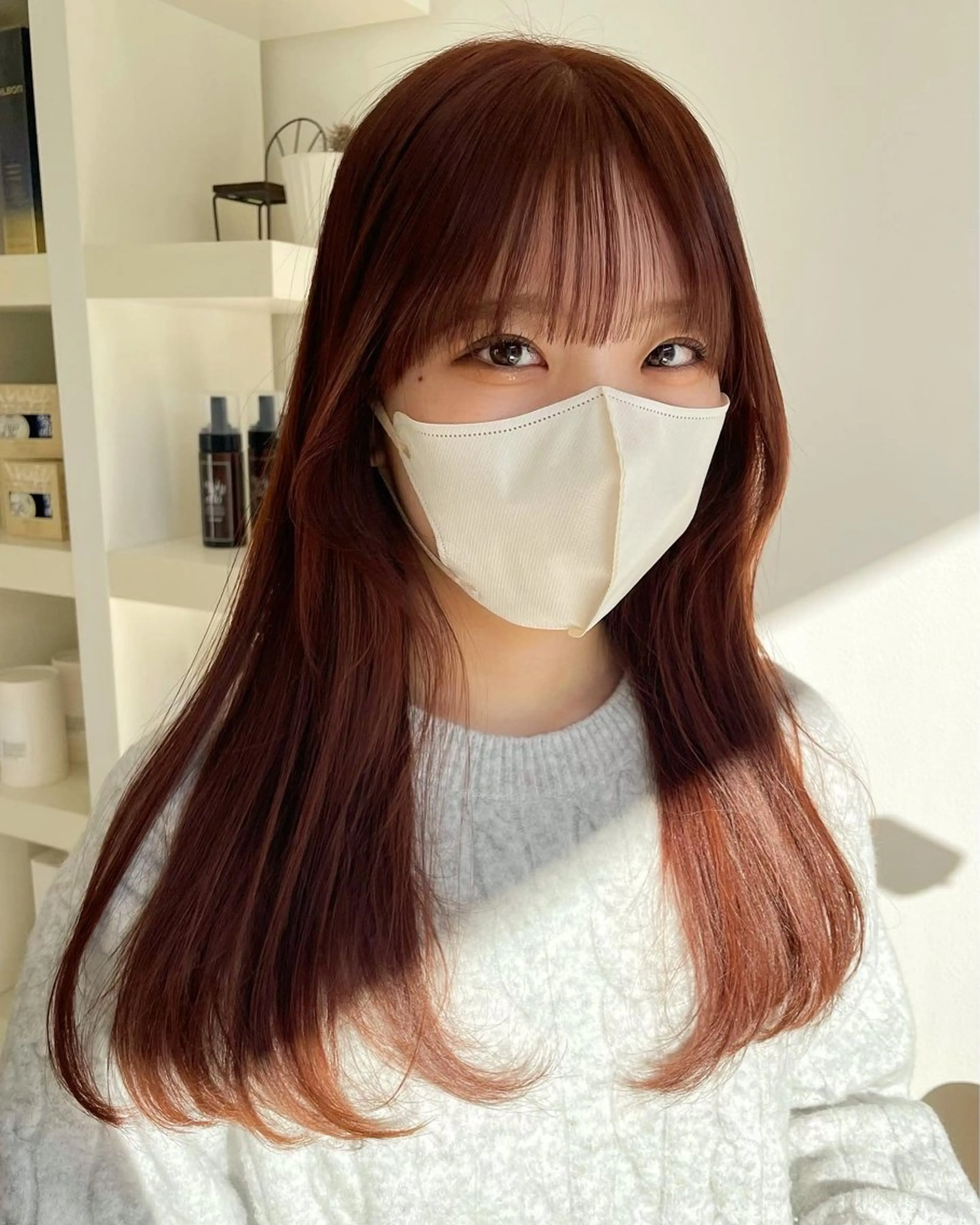 ロング オレンジブラウン mir MIYUのヘアスタイル