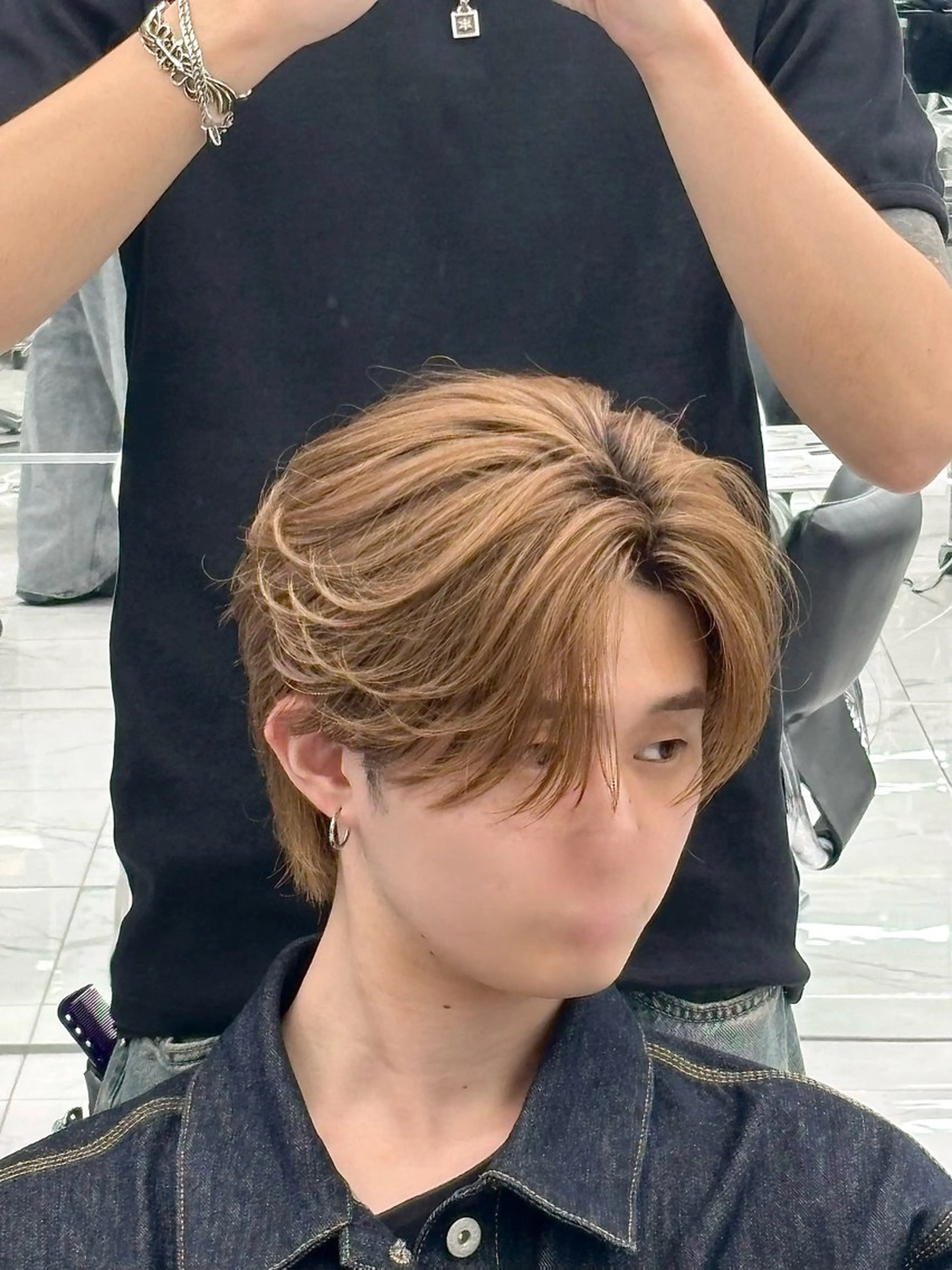 セミロング パーマ セミロングパーマ ニュアンスパーマ カット パーマ MEN'S HAIR SENSE渋谷宇田川交番前店所属・メンズパーマ/ 西條 吏温のヘアスタイル