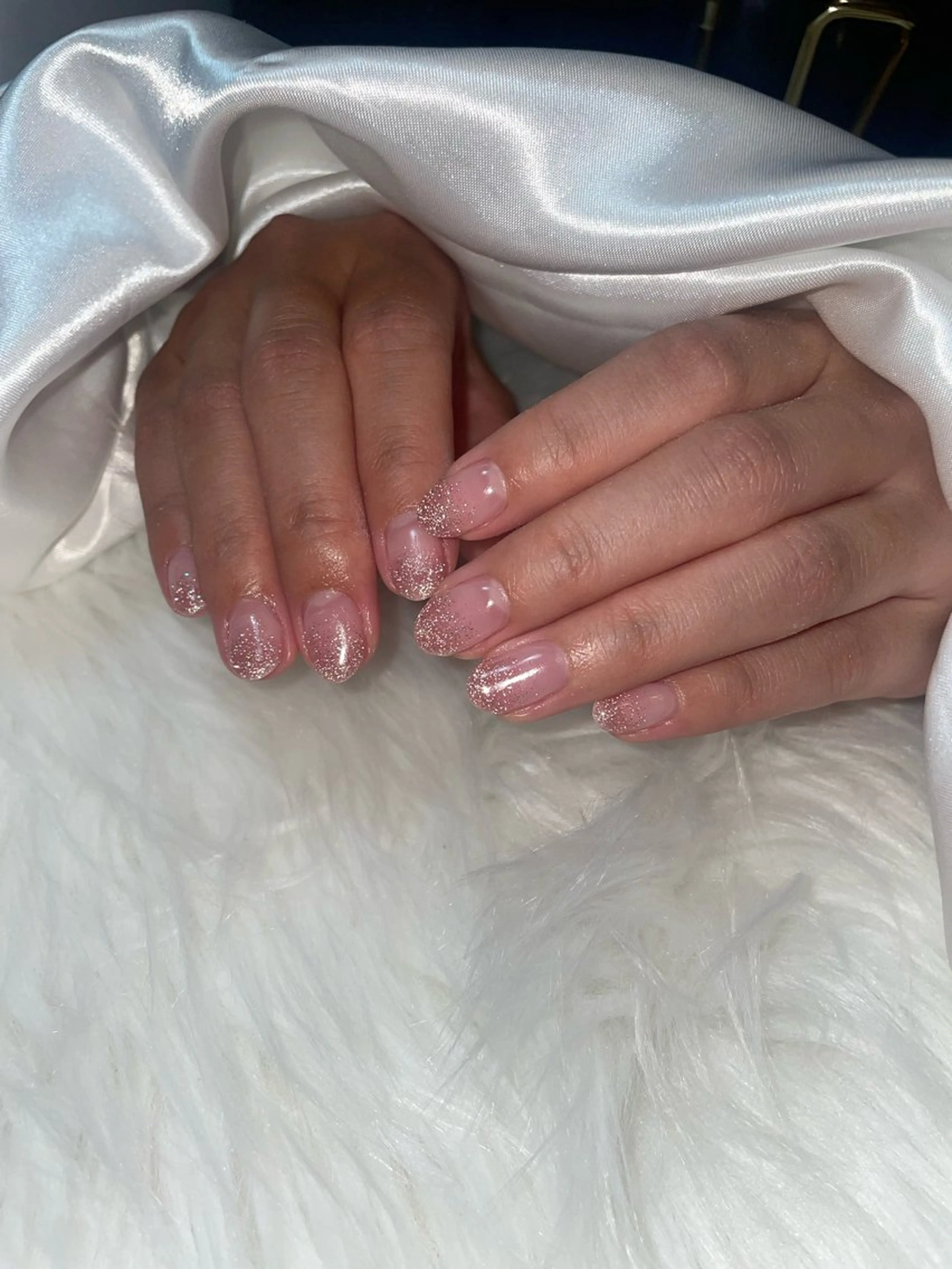 ネイル ブルー フラッシュネイル フレンチネイル グラデーション キラキラネイル ハンドネイル timtam --sakiのネイルデザイン