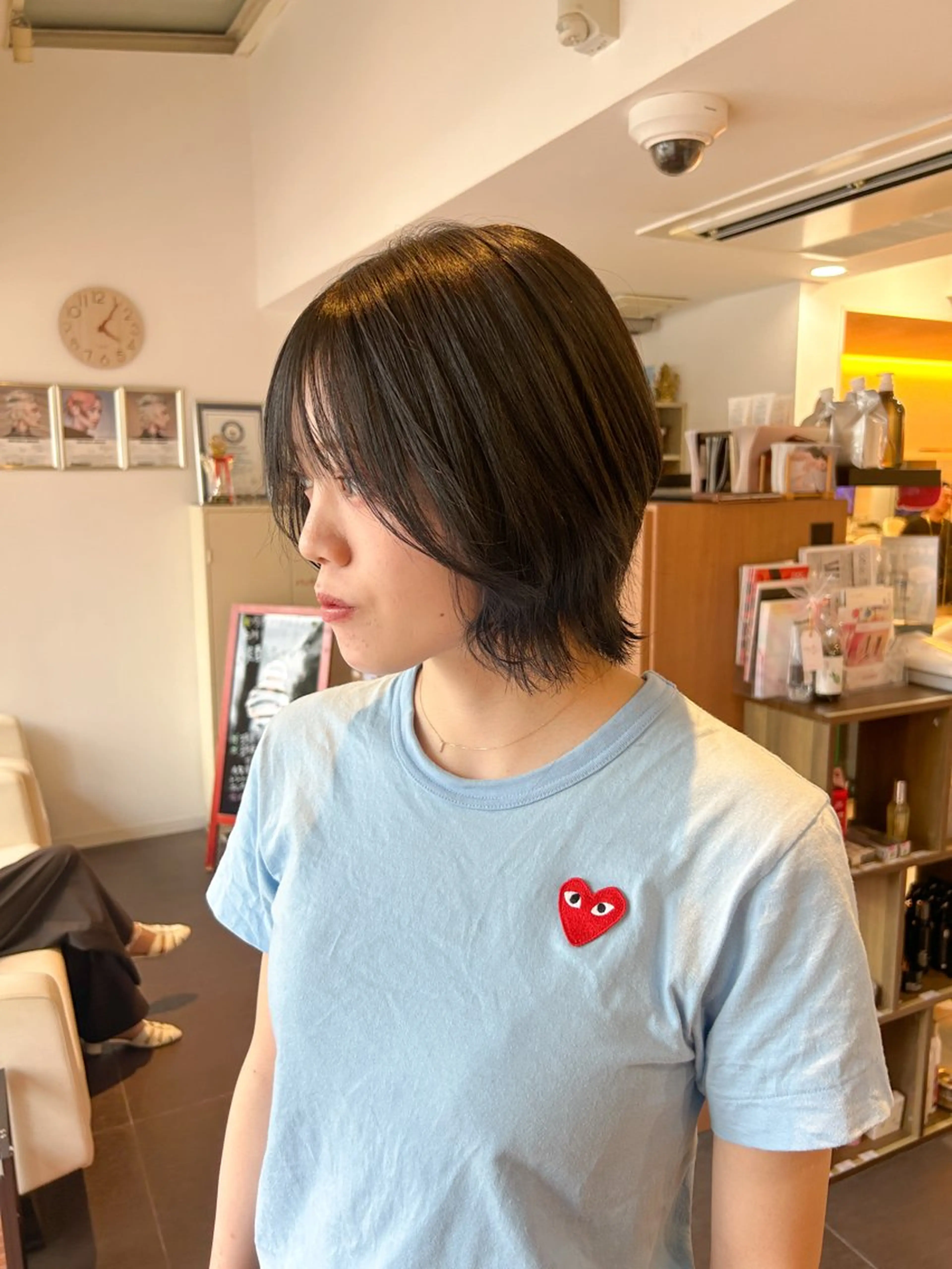 カラー 黒髪 ブルーカラー ブルーブラック ボブ 🍓似合わせカット× パーマ／矢木🍓のヘアスタイル