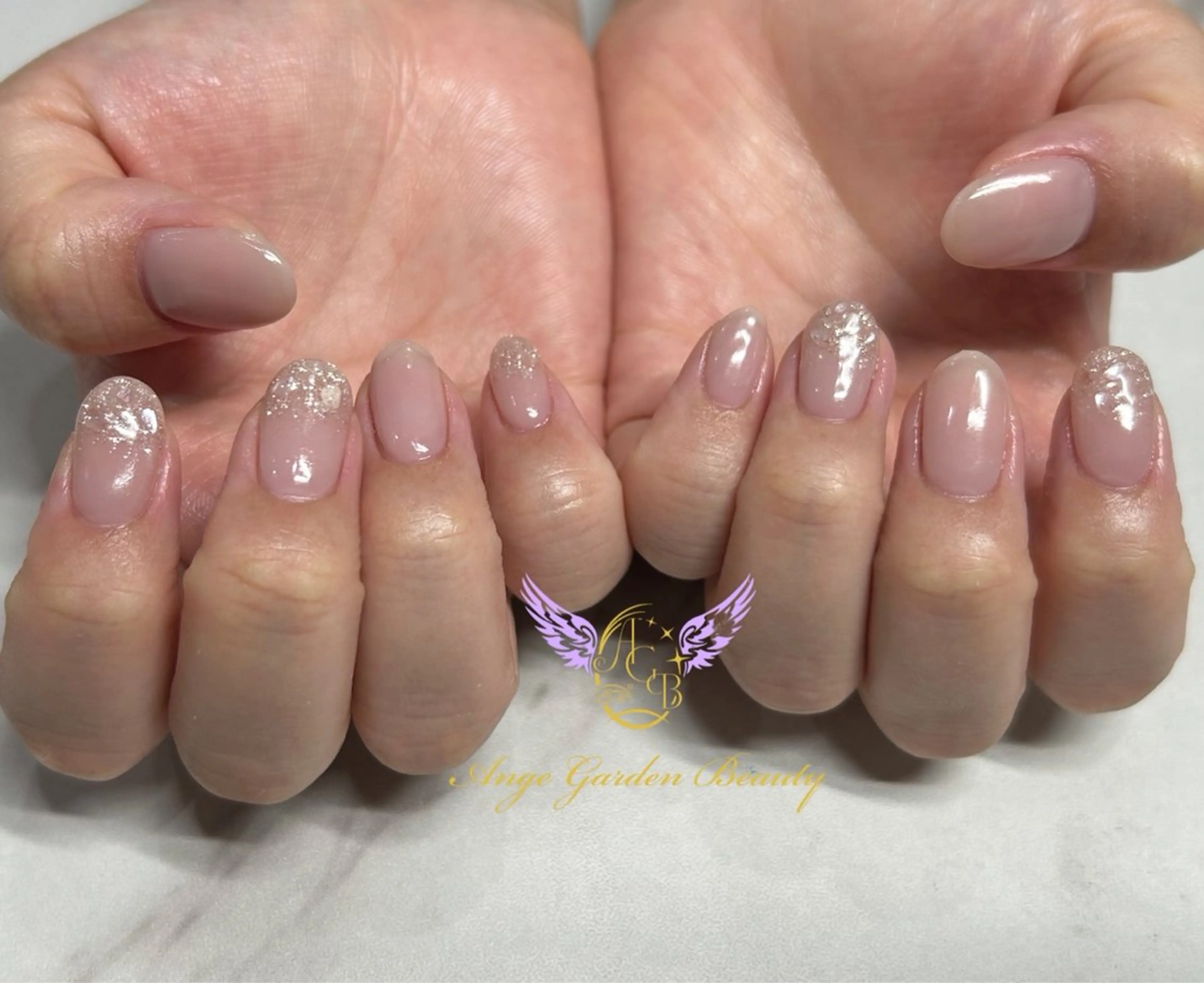 ネイル フラッシュネイル グラデーション 韓国ネイル ワンカラーネイル ワンホンネイル ハンドネイル AngeGarden Beautymihoのネイルデザイン