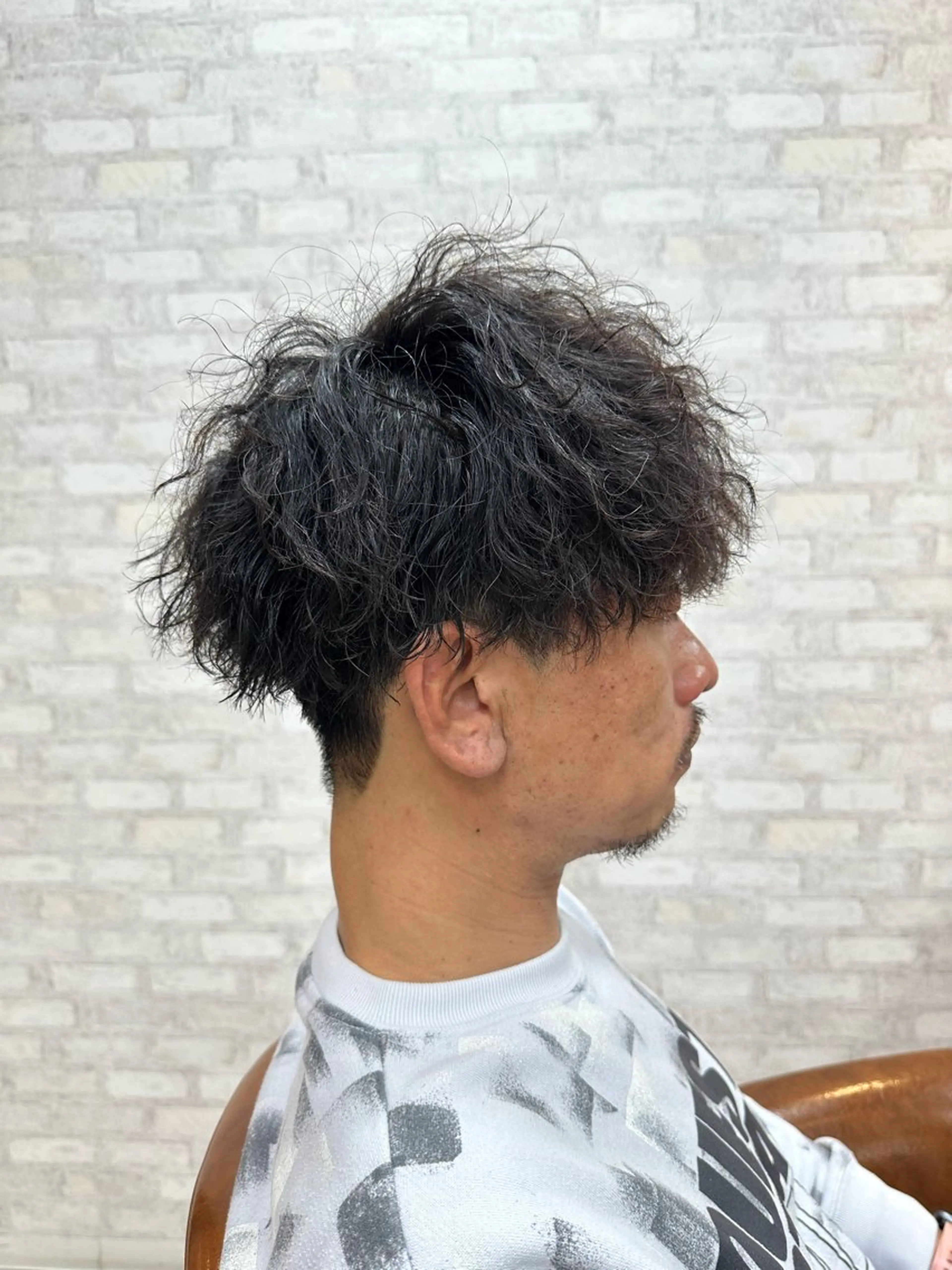 ショート パーマ メンズ 髪質改善/ブラック ヘア/リンのヘアスタイル