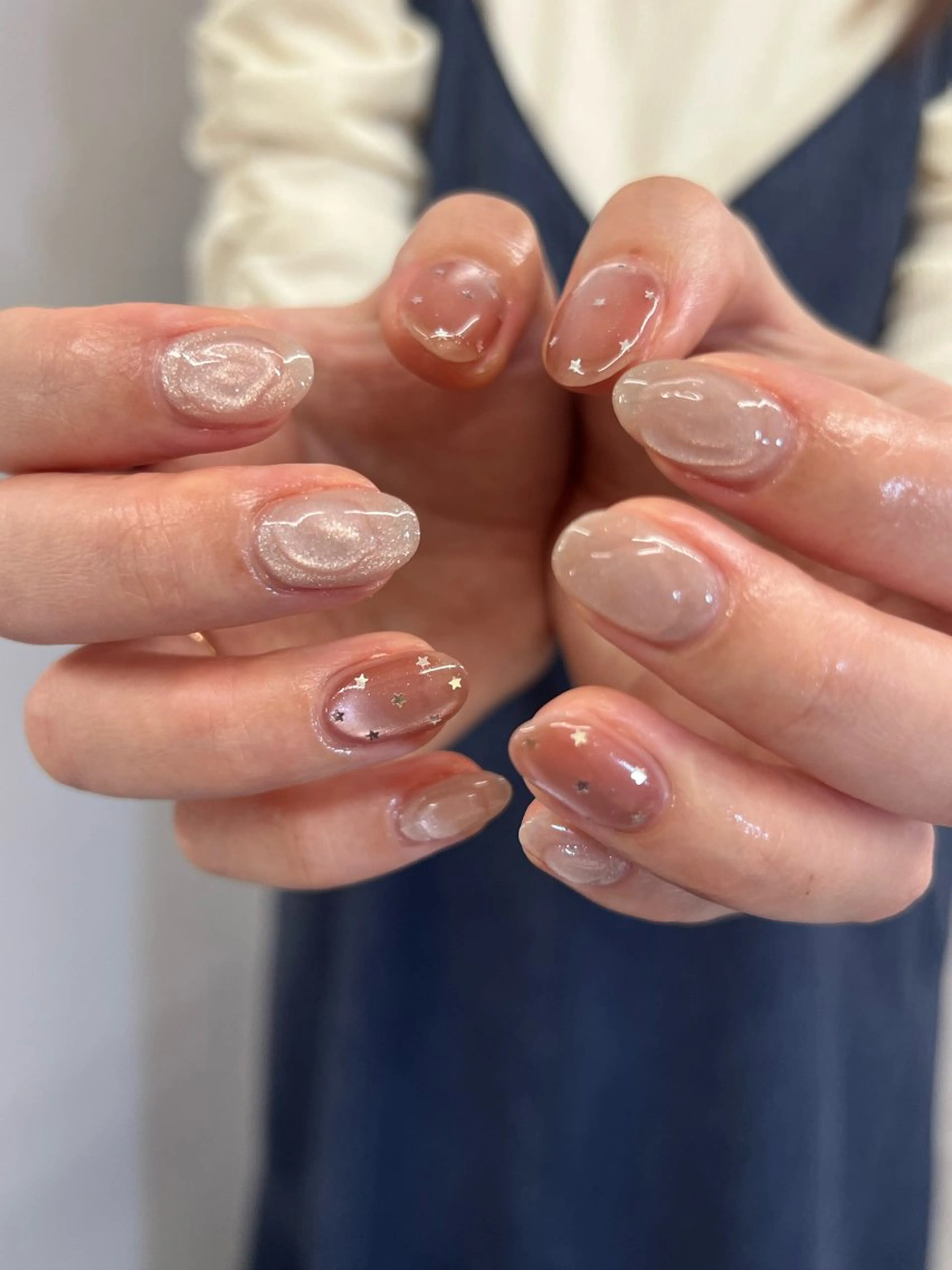 ネイル ドット ジェルネイル マグネットネイル ニュアンスネイル パラジェル ハンドネイル ハンドケア Bana_ Nailのネイルデザイン