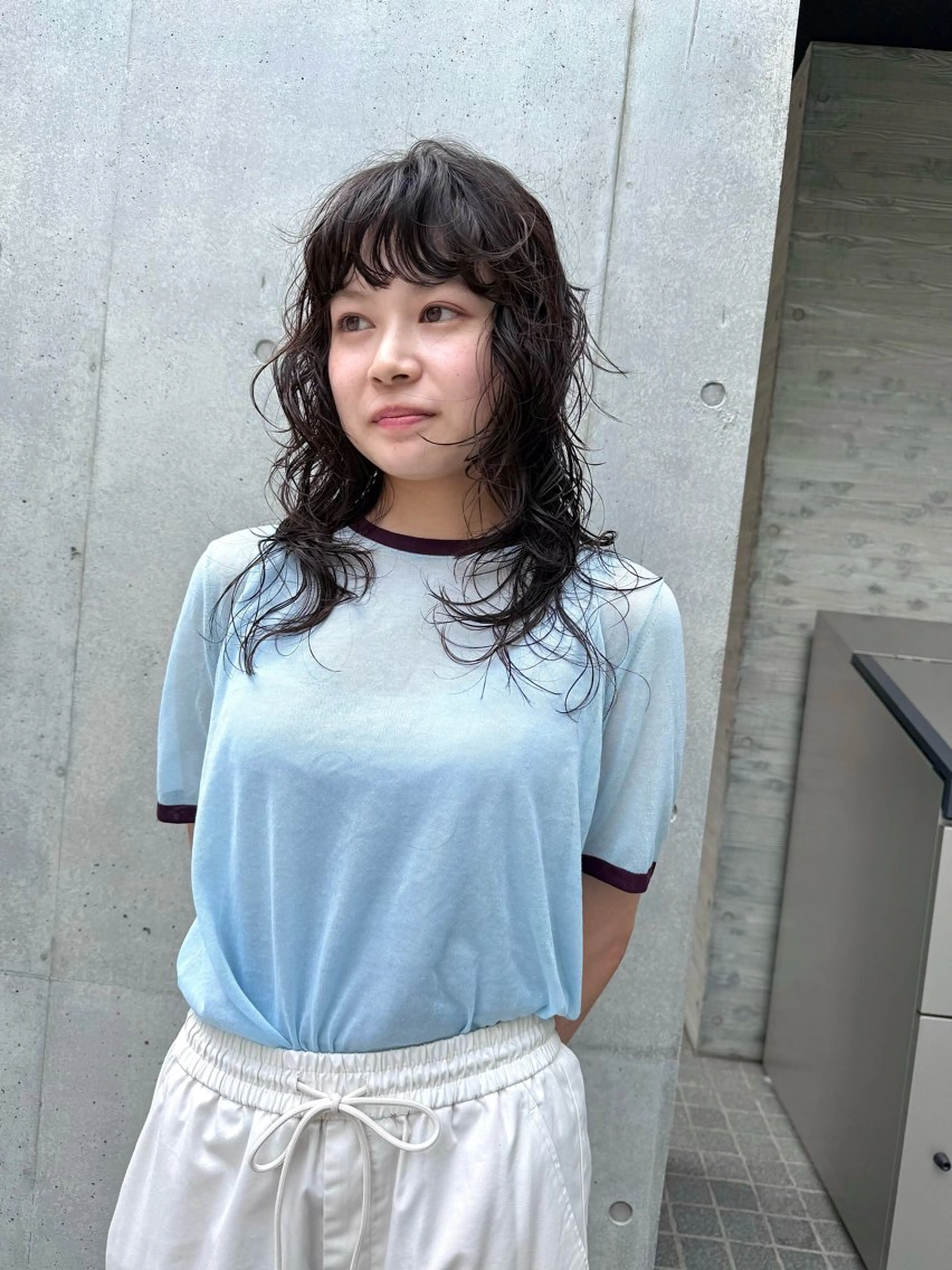 ロング カラー パーマ レイヤーカット カット ヘアカラー パーマ トリートメント パーマ/透明感カラー /ボブ/吉田一生のヘアスタイル