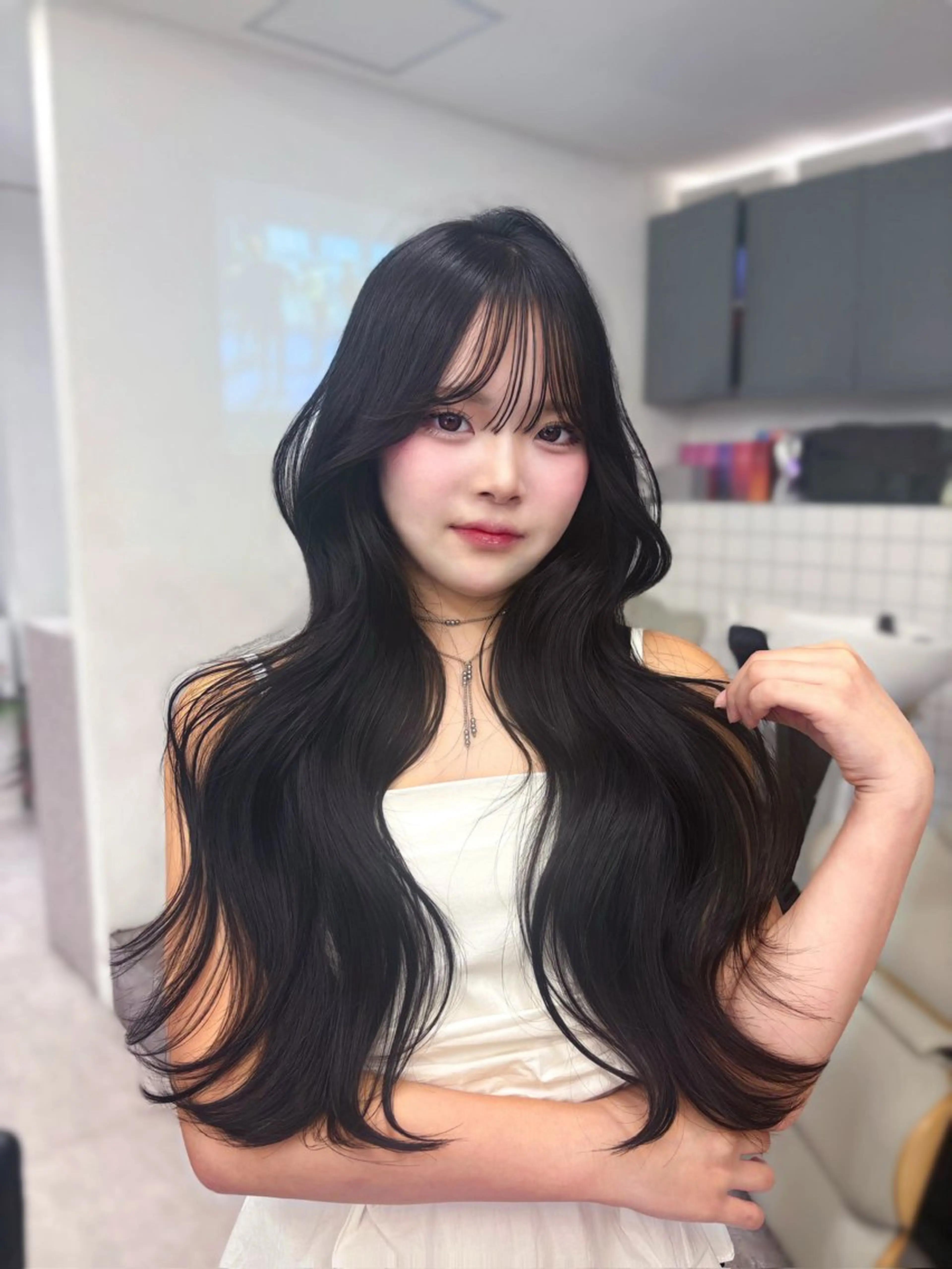 ロング 韓国風ヘア 似合わせカット 韓国ヘア🎀 もかのヘアスタイル