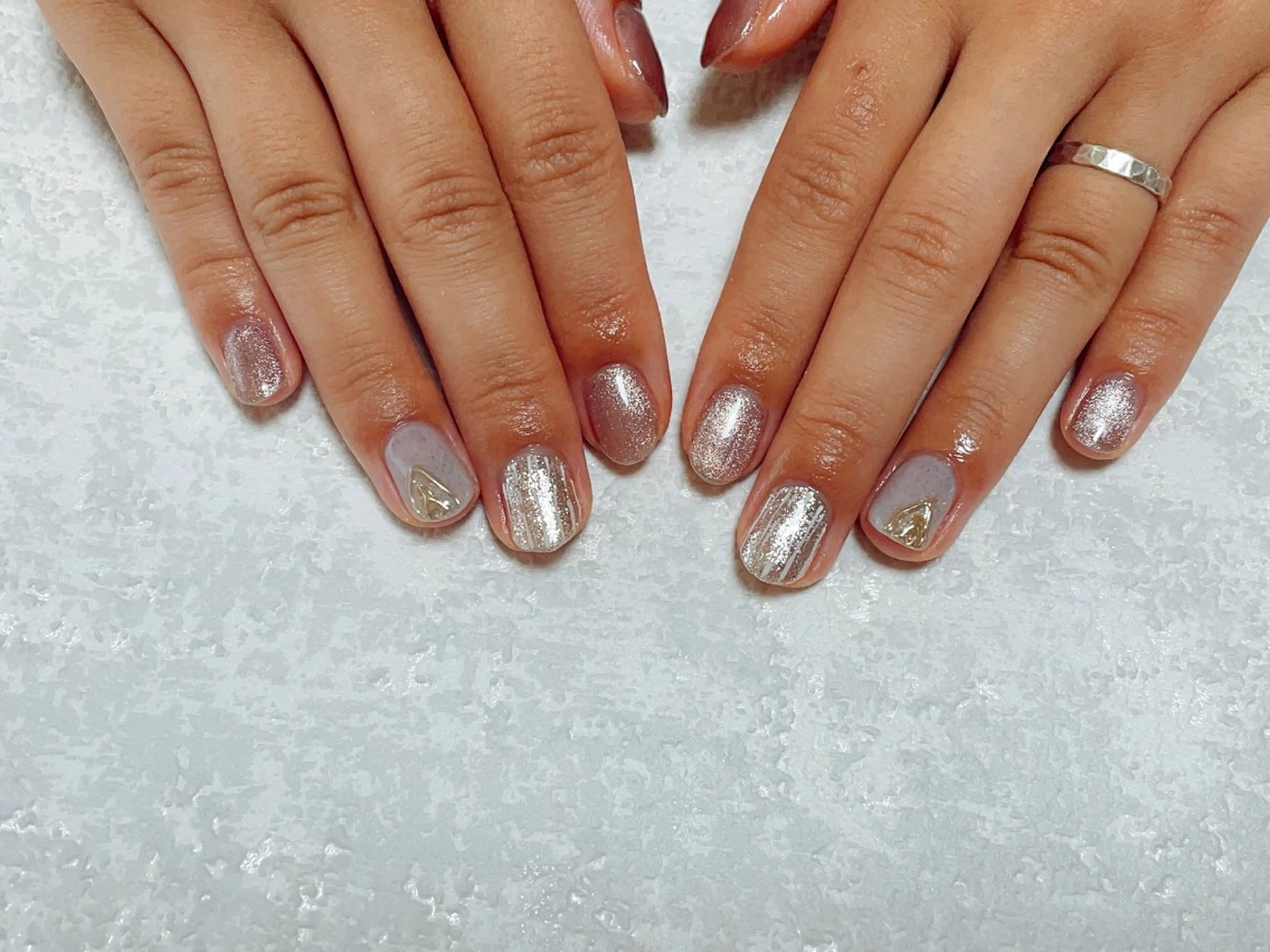 ネイル オーロラネイル フラワーネイル フットネイル フレンチネイル ジェルネイル ハンドネイル kikinail 溝の口のネイルデザイン