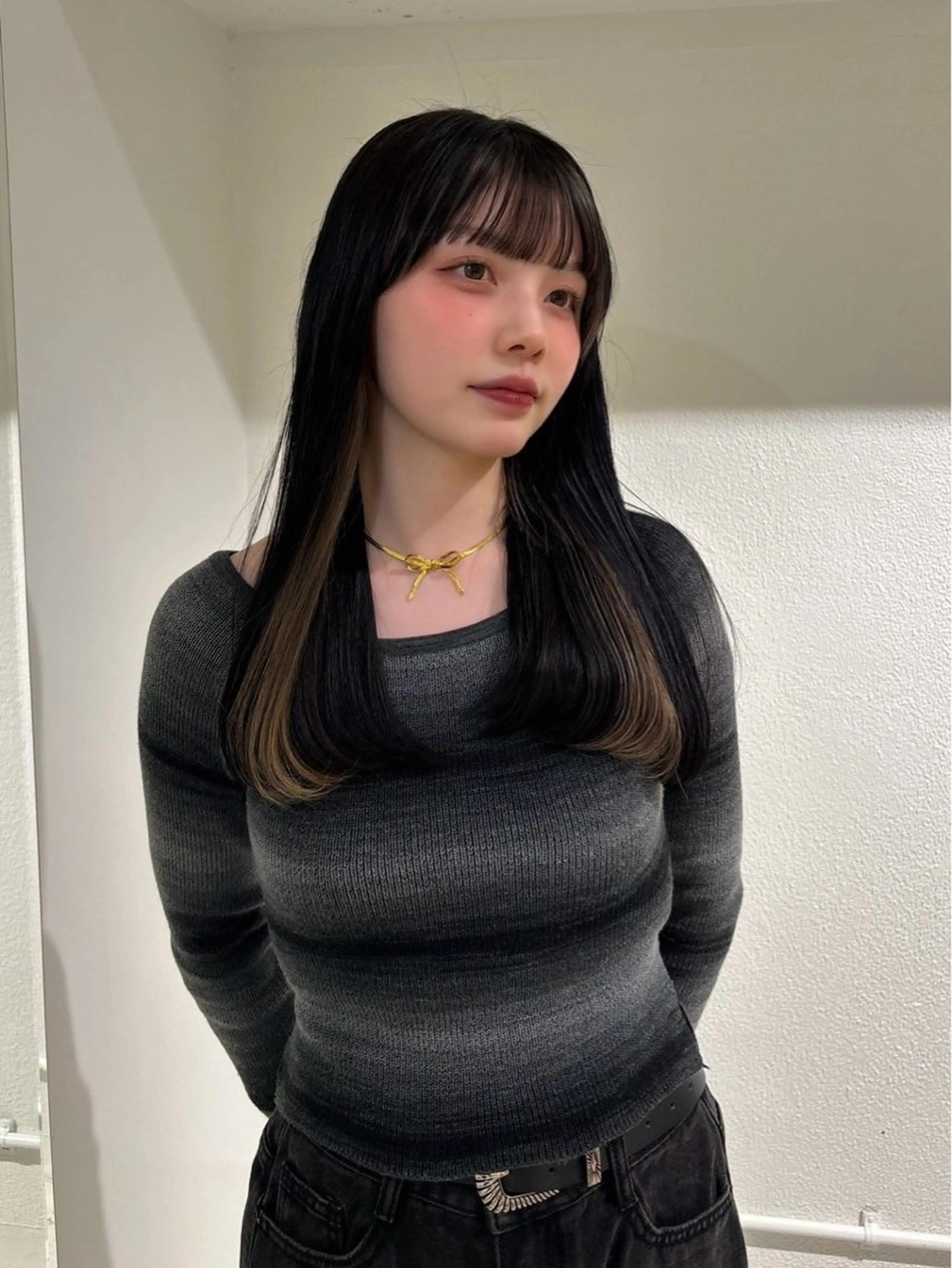 ロング カラー インナーカラー ヘアカラー トリートメント ハシヅメ キョウカのヘアスタイル