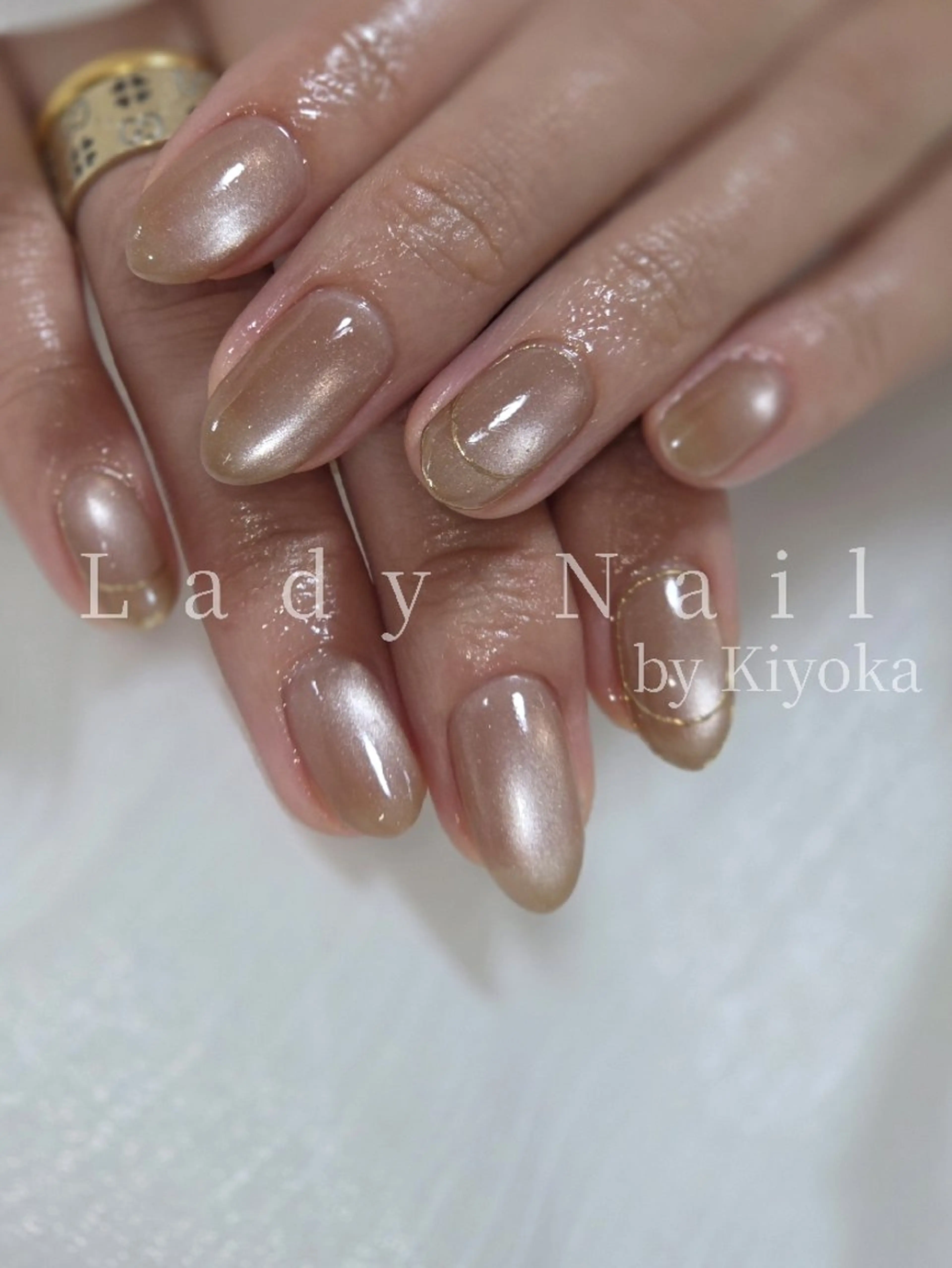 ネイル フレンチネイル マグネットネイル ミラーネイル ハンドネイル Lady Nail Kiyokaのネイルデザイン