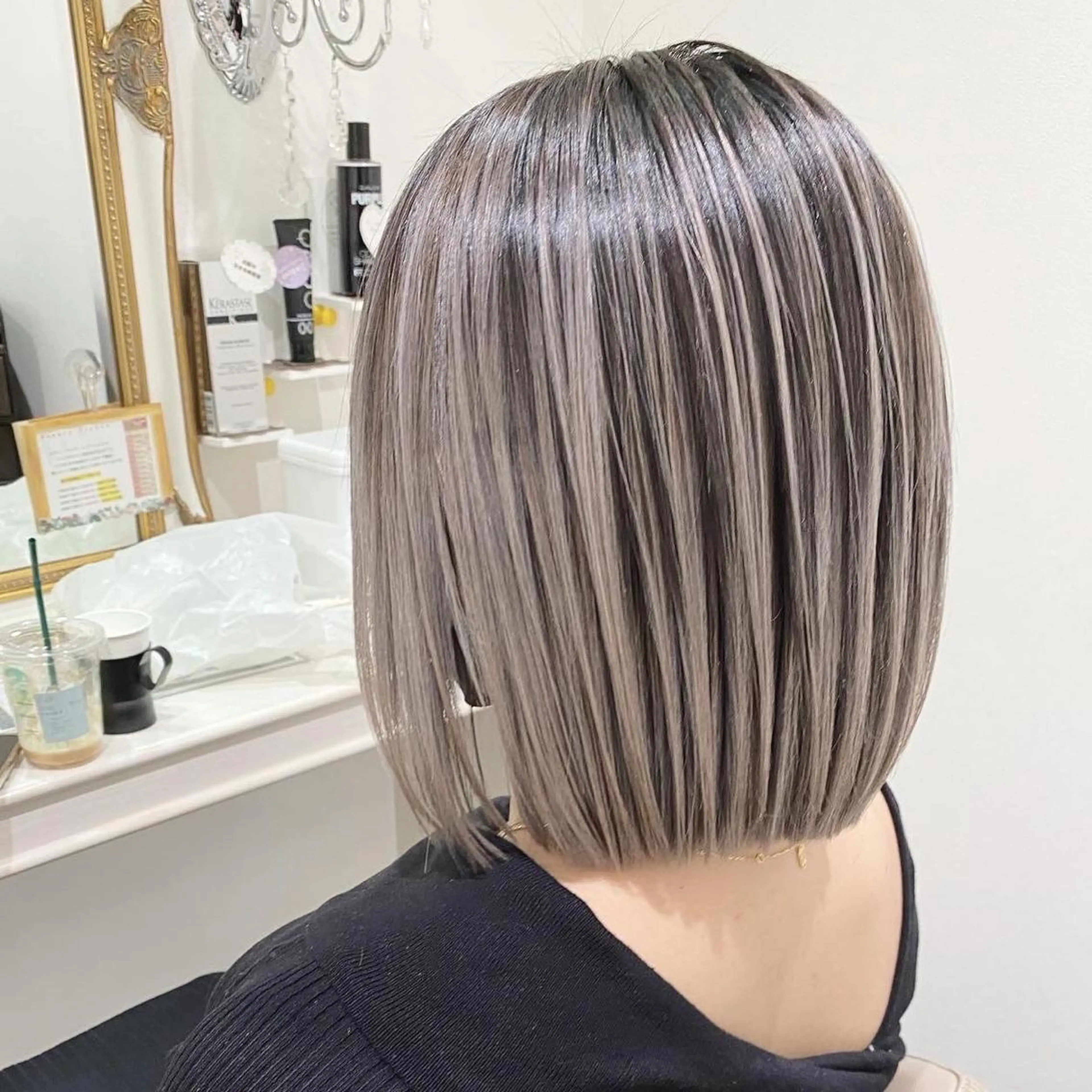 ミディアム カラー バレイヤージュ レイヤーカット カット ヘアカラー トリートメント 山崎俊輔/髪質改善 /バレイヤージュのヘアスタイル